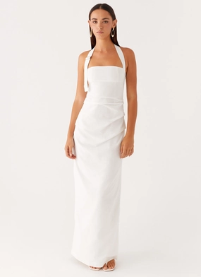 Rumour Has it Maxi Dress - White LowProfileZipper