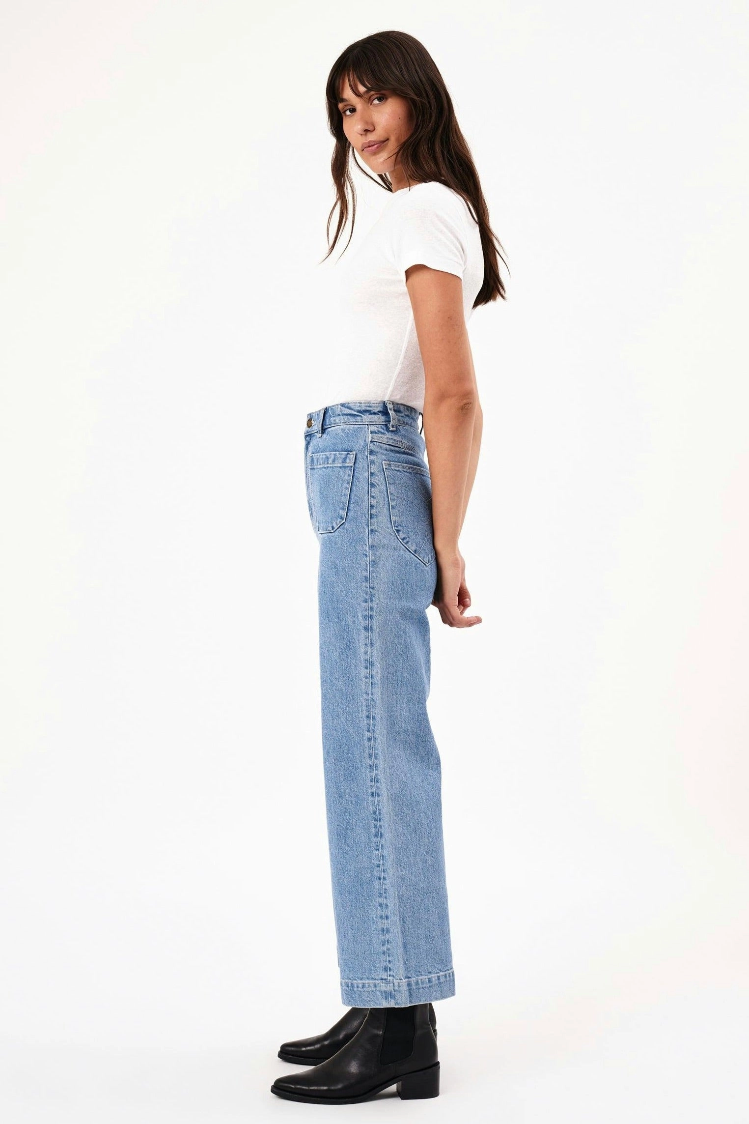 Sailor Lily Blue Long Denim Jean Breathable Stretch Flattering Comfort Wear