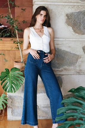 Street Utility Sailor Ruby  Blue Long Eco Jean