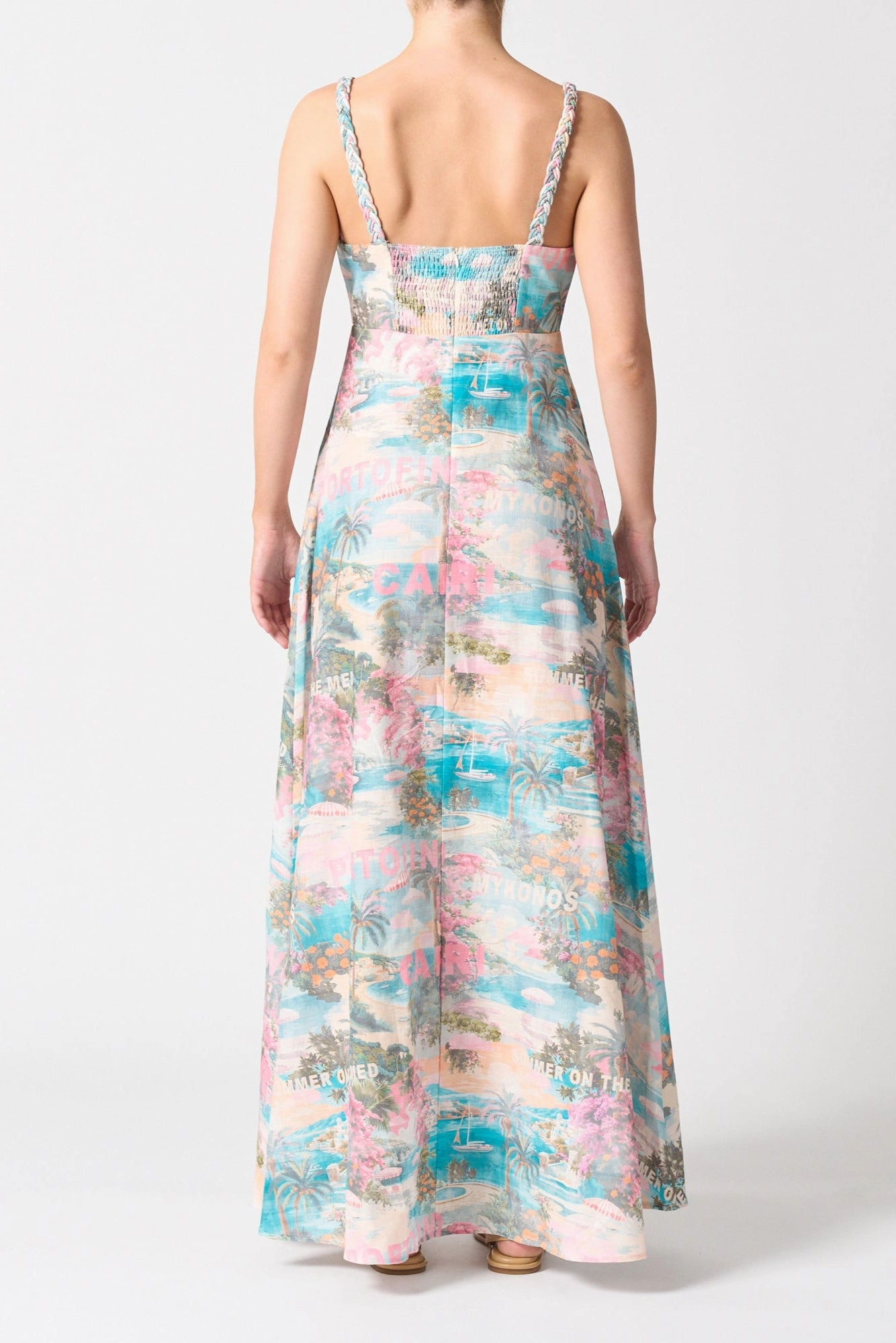 Layered Texture Sardinia Pink Summer On The Med Strappy Maxi Dress