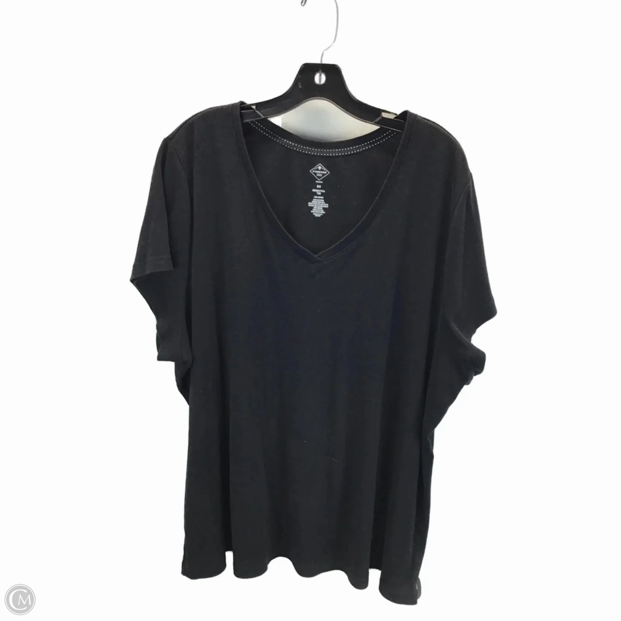 Weekend Wear Top Short Sleeve Basic By Clothes Mentor In Black, Size: 3x