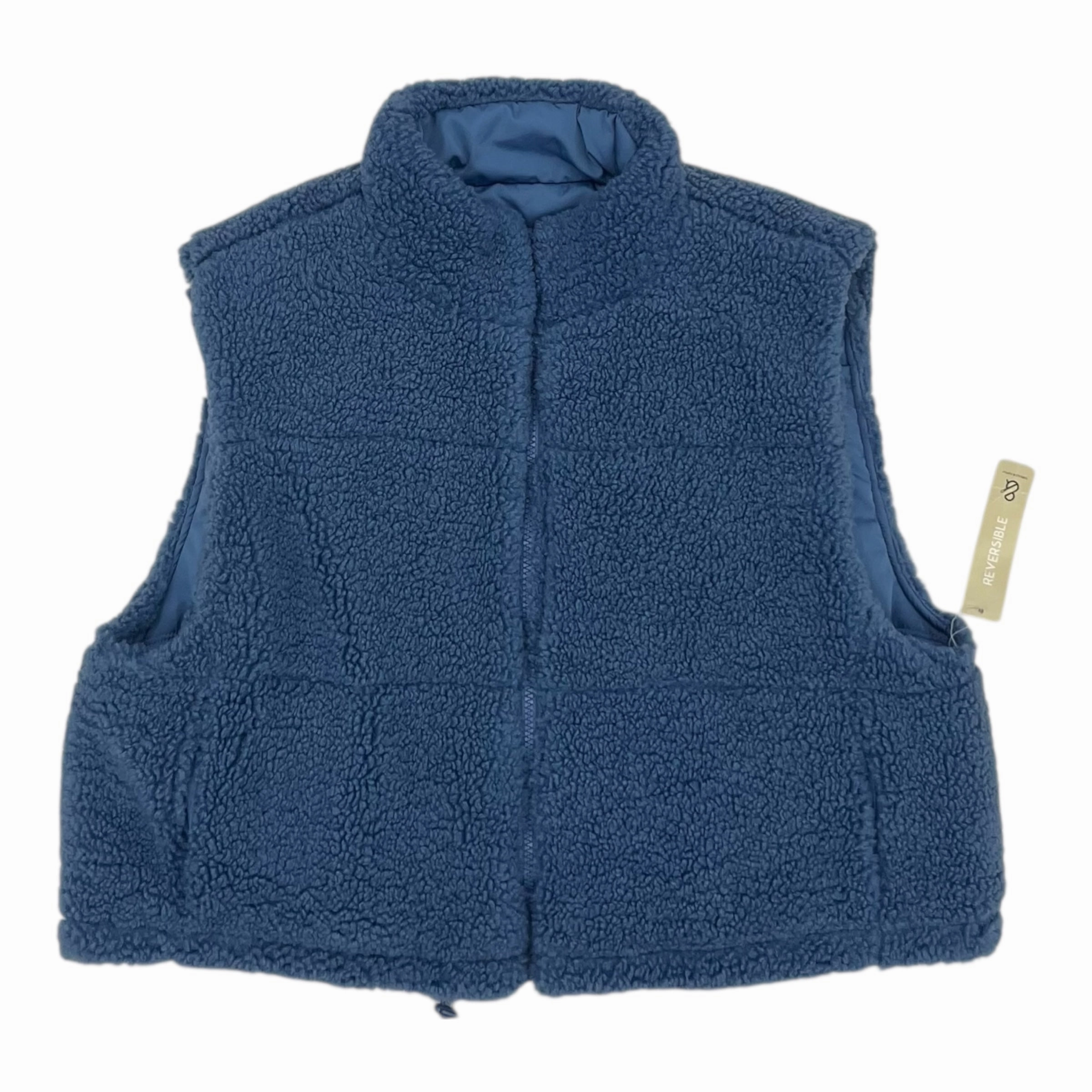 Vest Faux Fur & Sherpa By Thread And Supply In Blue, Size:L Subtle Design Detail Outdoor Activity