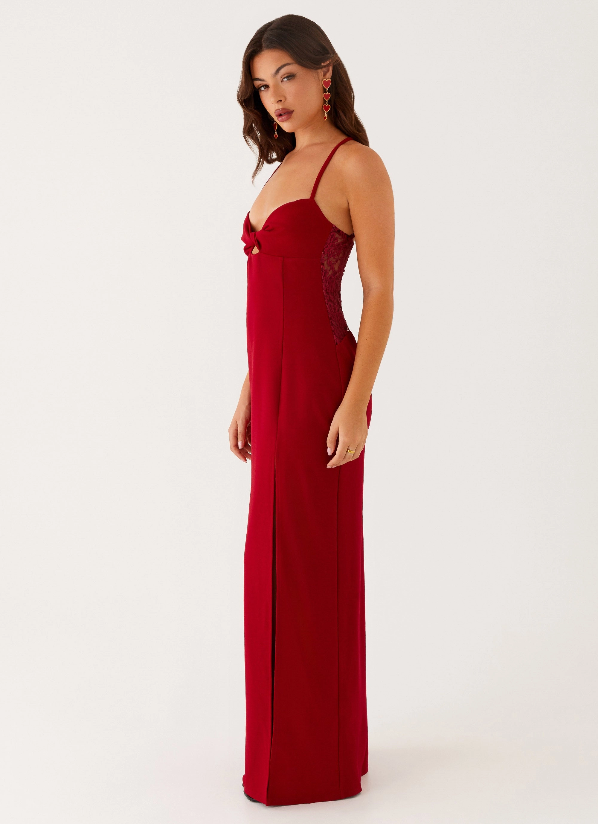 Heartbreaker Maxi Dress - Deep Red Editor??s-Pick Texture Style