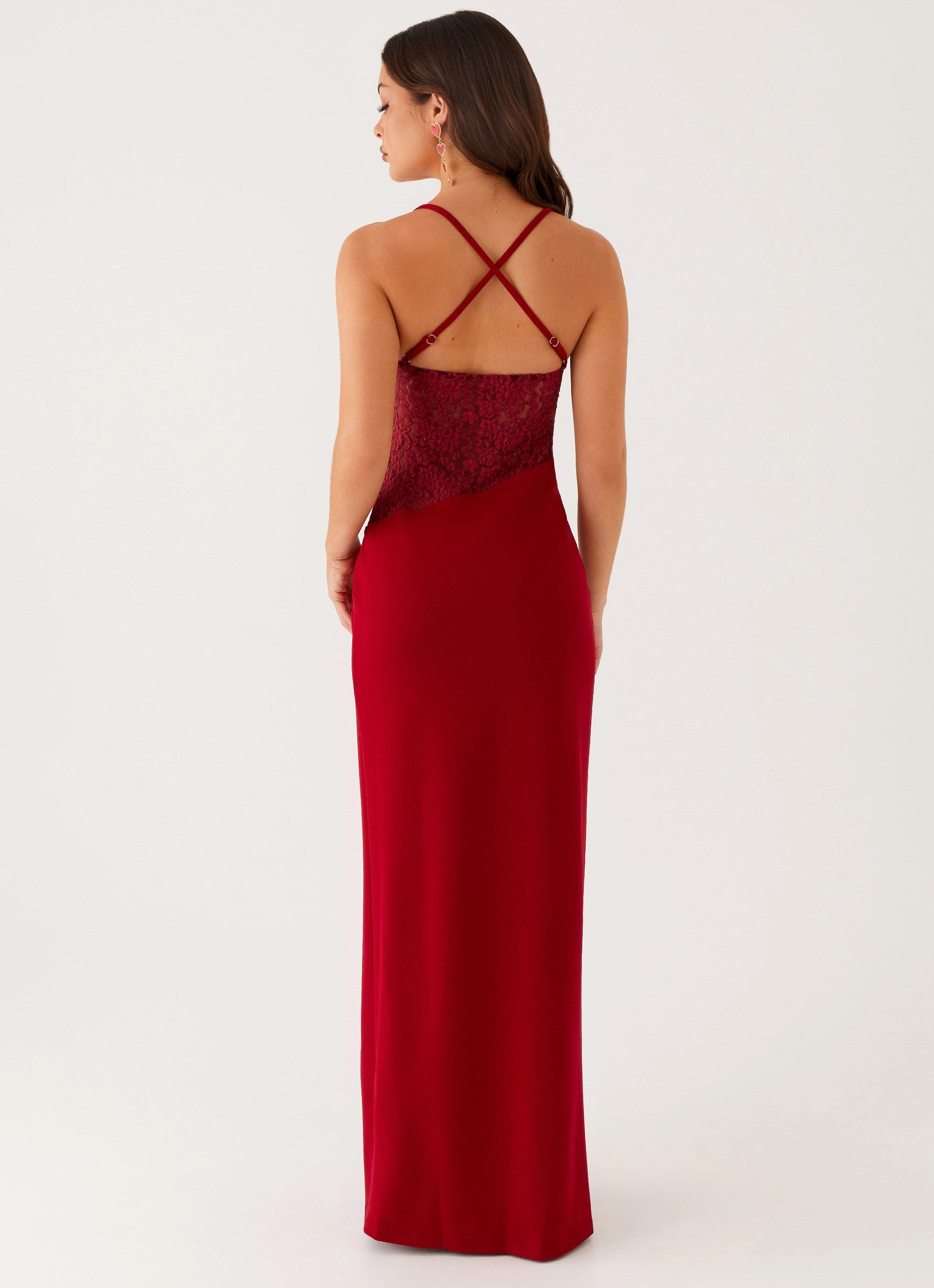 Heartbreaker Maxi Dress - Deep Red Flattering Shape Wear