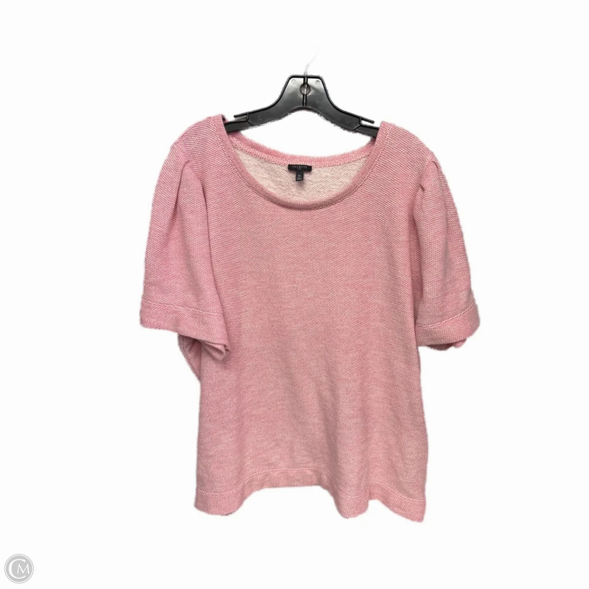 Top Short Sleeve By Talbots In Pink, Size: 3x Recycled Polyester