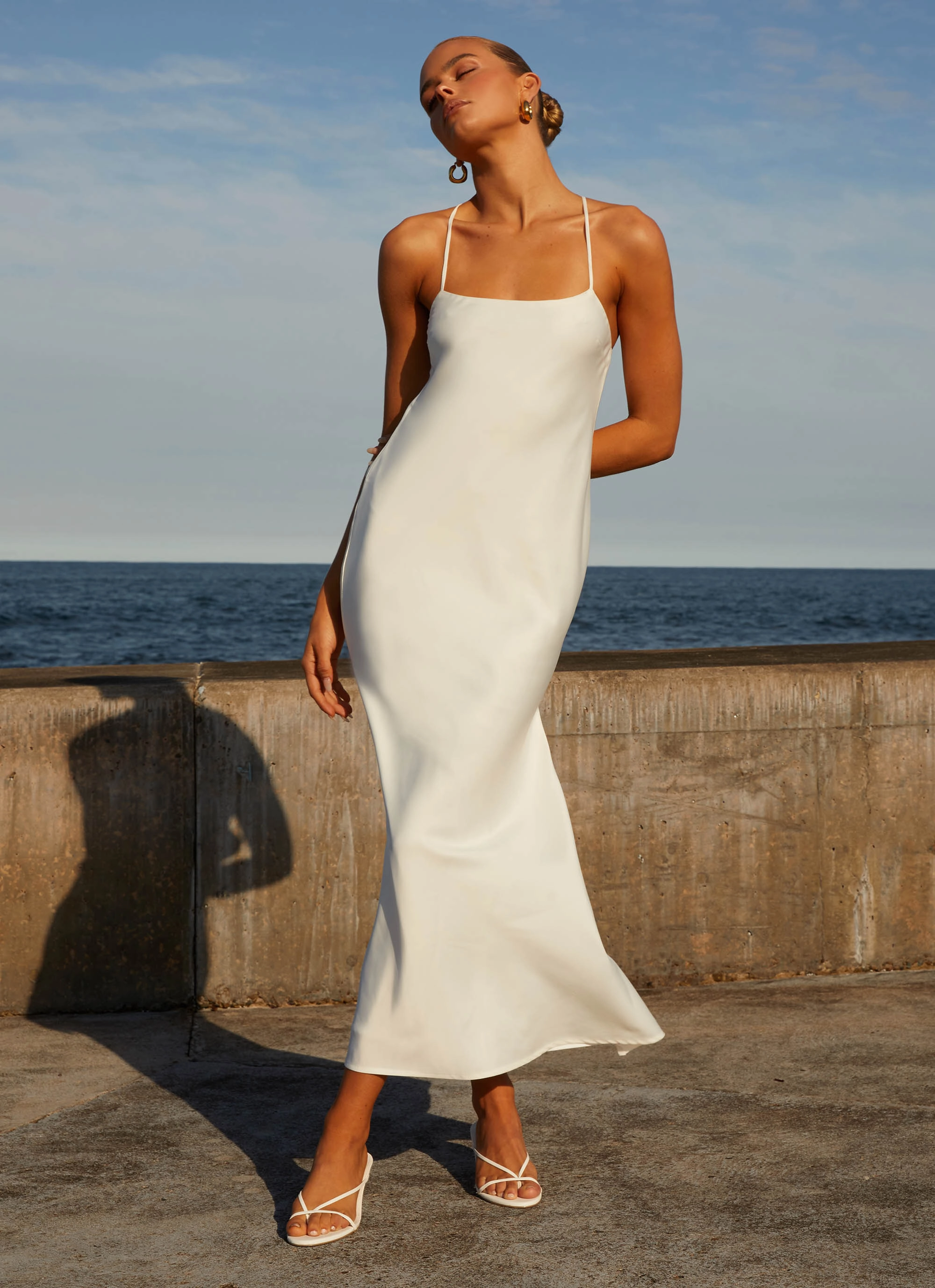 Runway Royalty Maxi Dress - White Bright Accent