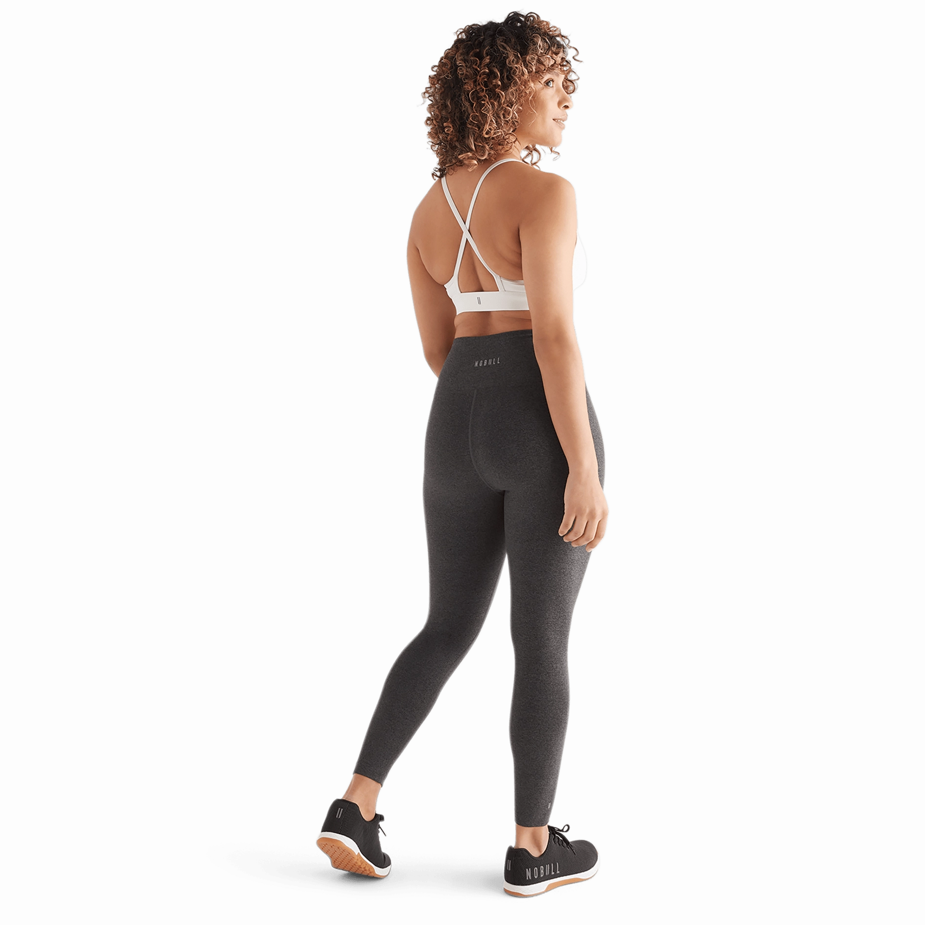 Ribbed Texture Fabric Women's High-Rise Tight 25"