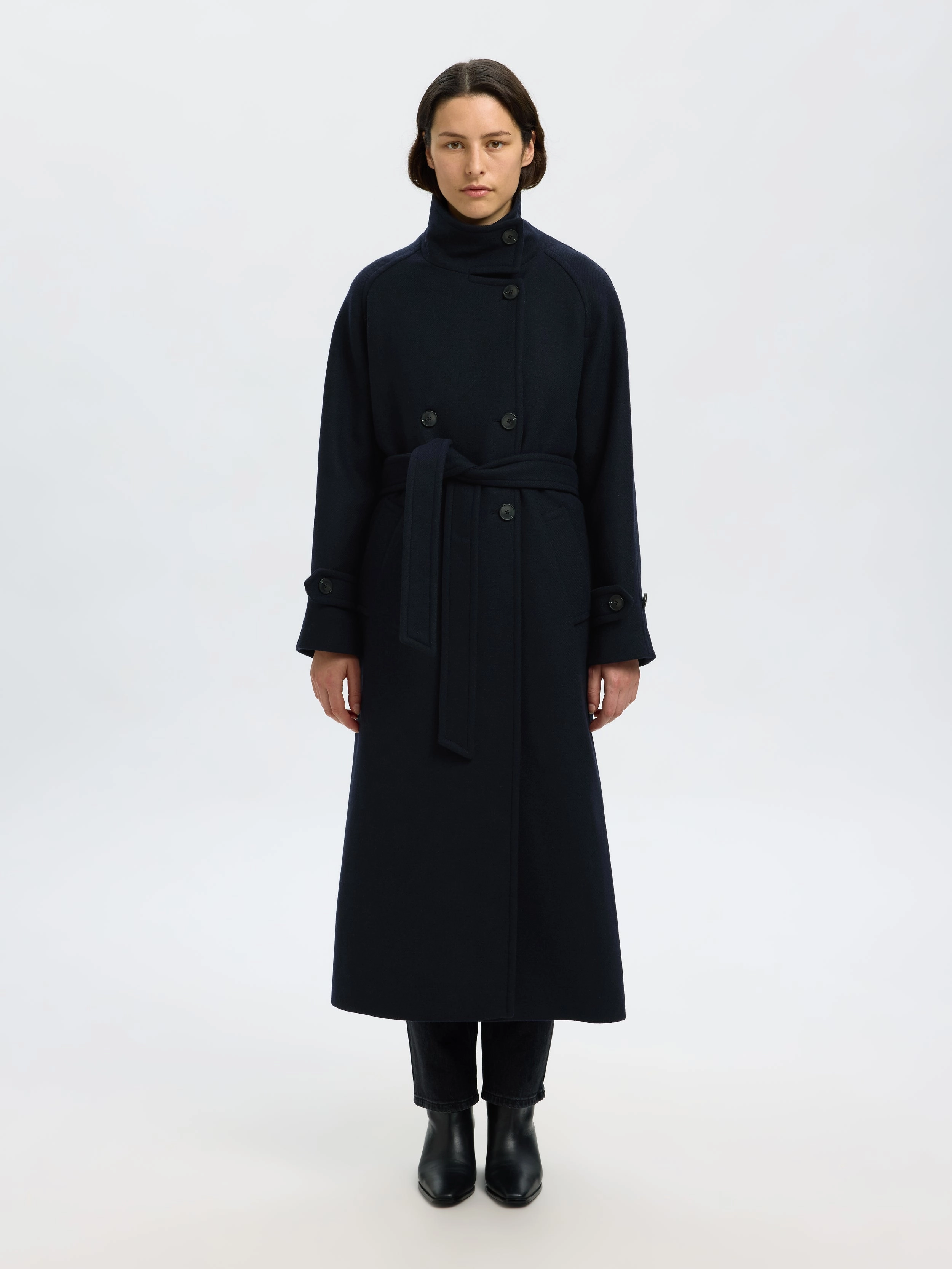Hooded styles SELECTED Madeline Manteco Coat in Sky Captain