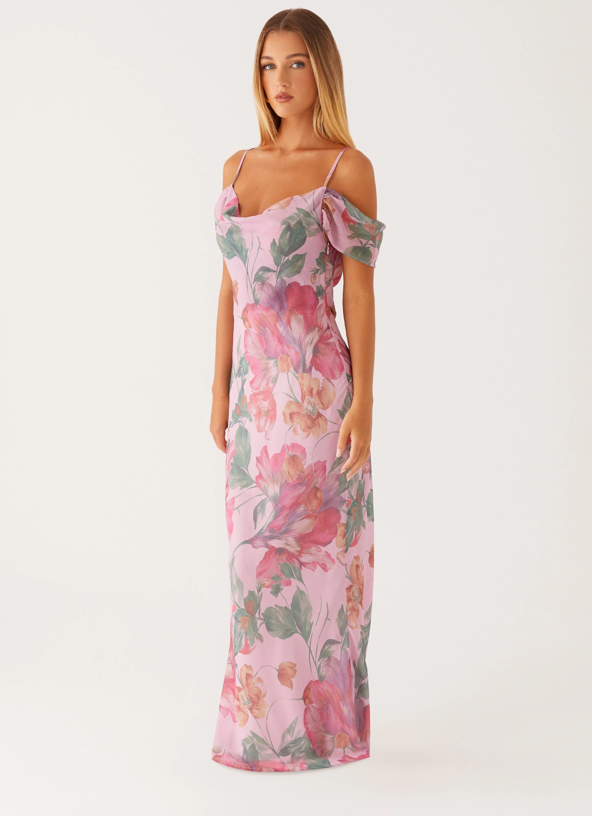 Breathable Style Seline Maxi Dress - Pink Floral
