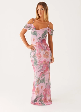 Seline Maxi Dress - Pink Floral Trend Fit ReinforcedHem