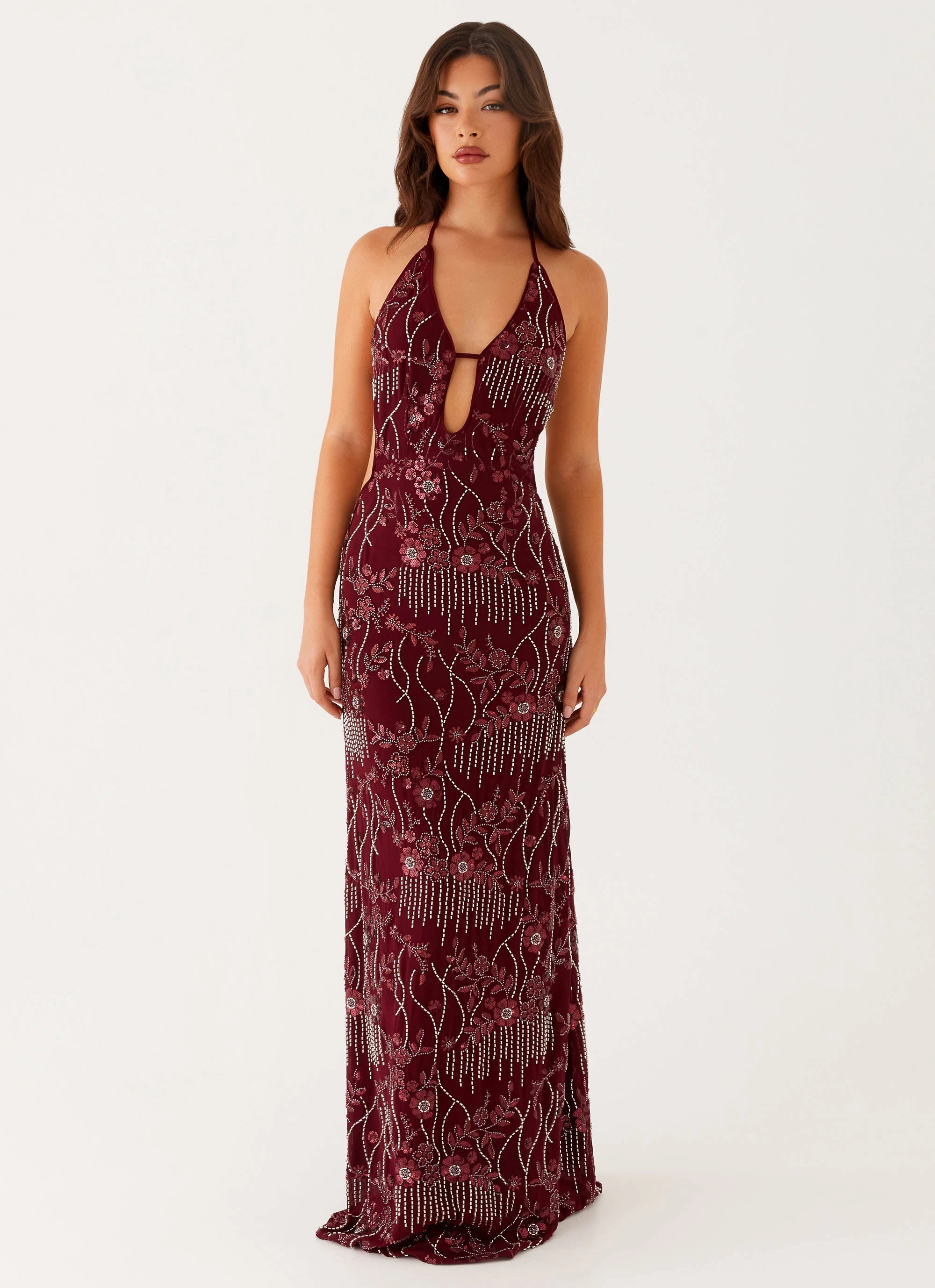 All For Love Maxi Dress - Burgundy Cozy And Stylish