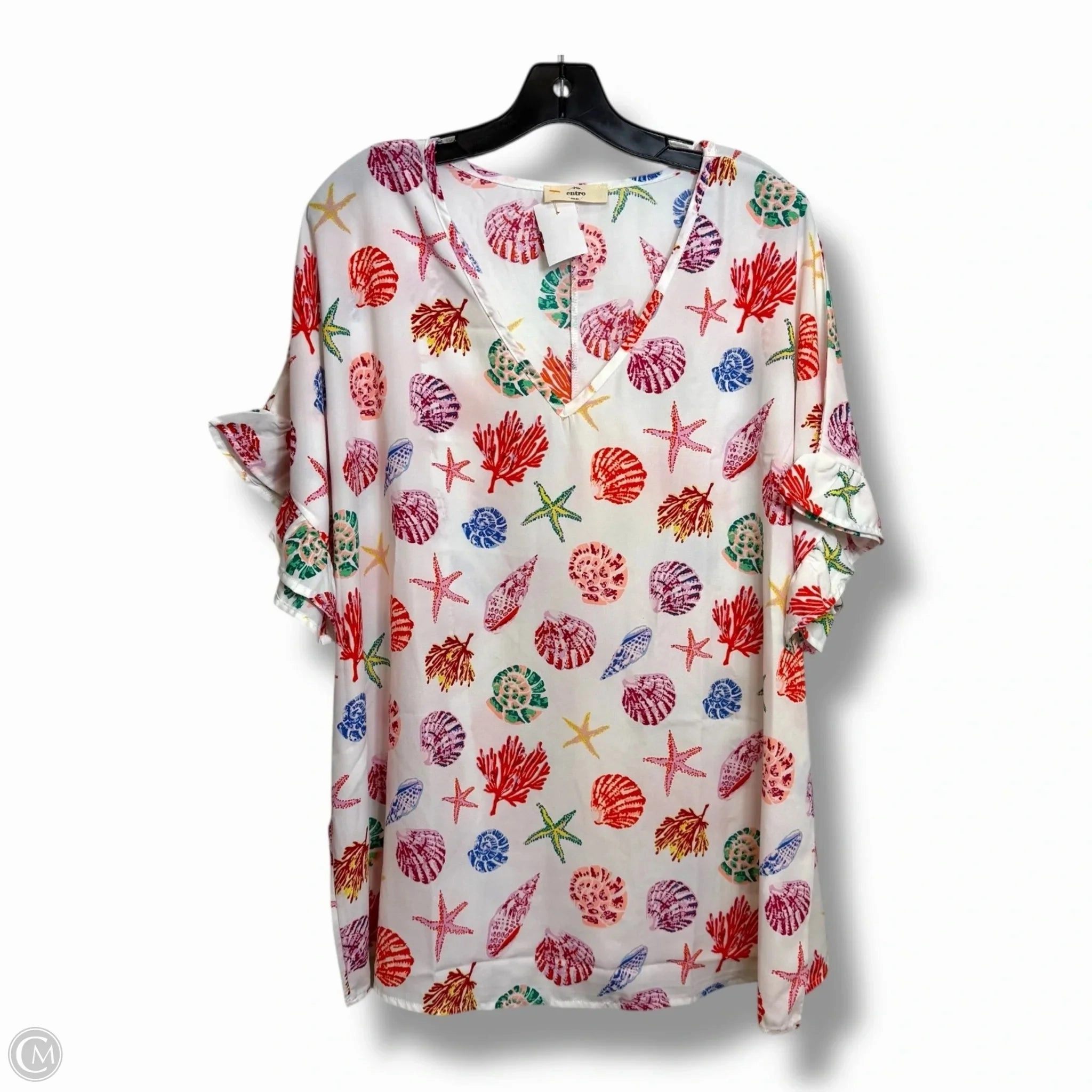 Top Short Sleeve By Entro In Nautical Print, Size: Xl Effortless Daywear Informal charm