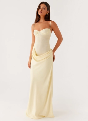 Romy Maxi Dress - Yellow Bright Feel Trend Detail