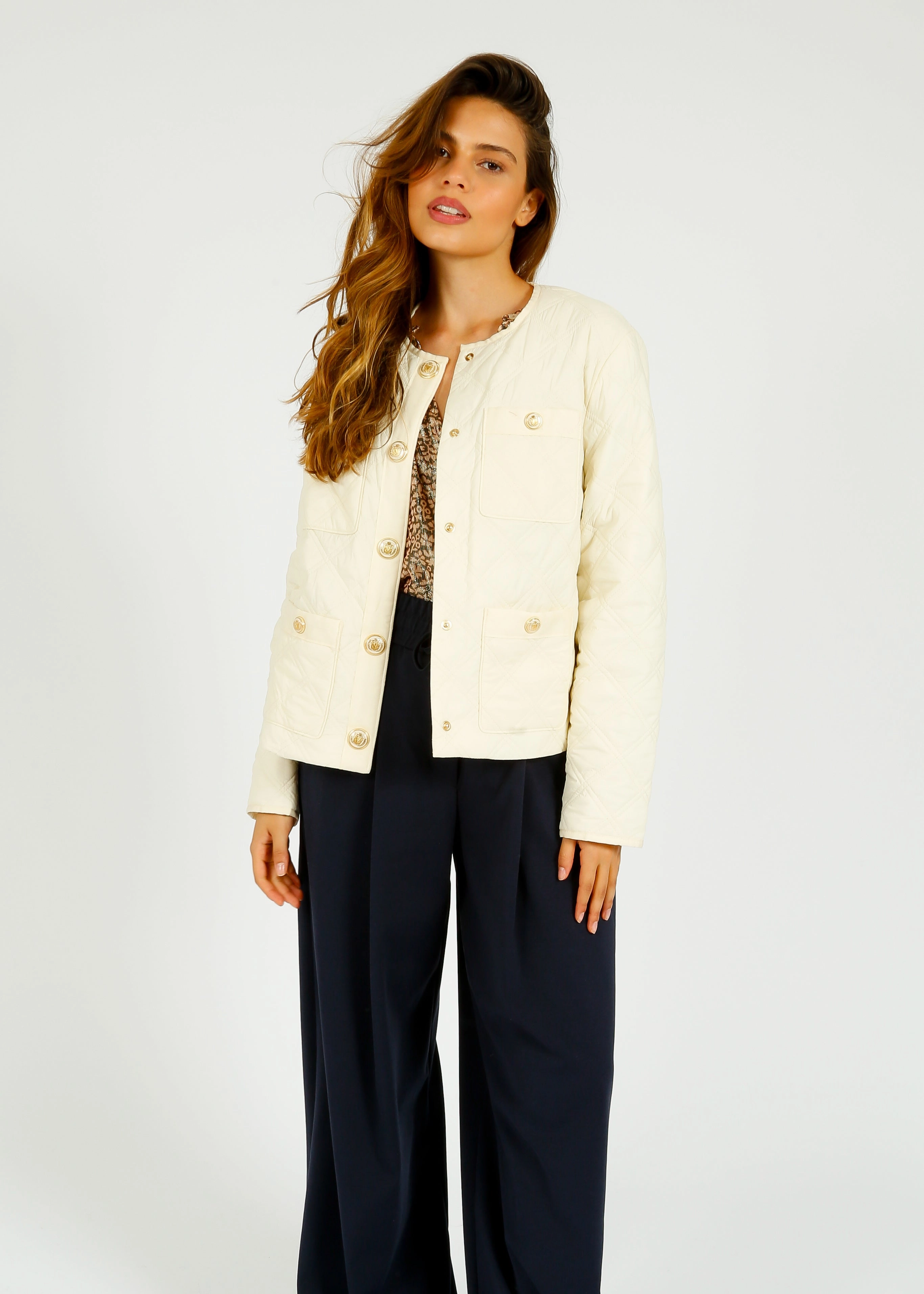 All Season Performance Weave VB Shalia Jacket in Ivory