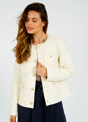 VB Shalia Jacket in Ivory Reinforced Shoulder Protection Quick Access Closures