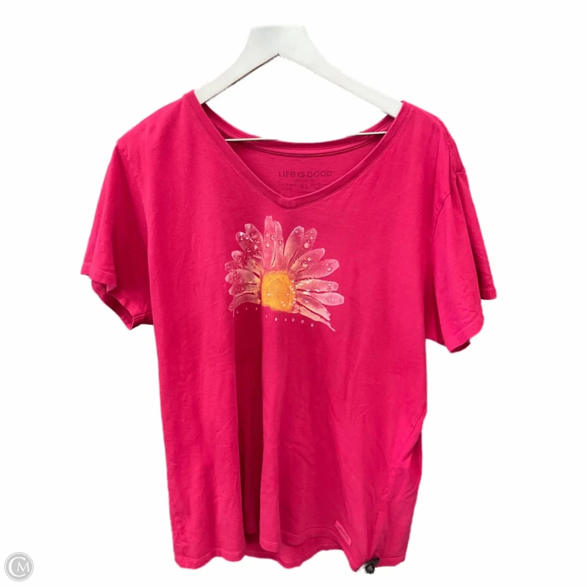 Top Short Sleeve By Life Is Good In Pink, Size: Xl Sporty Style Wear Vintage authenticity