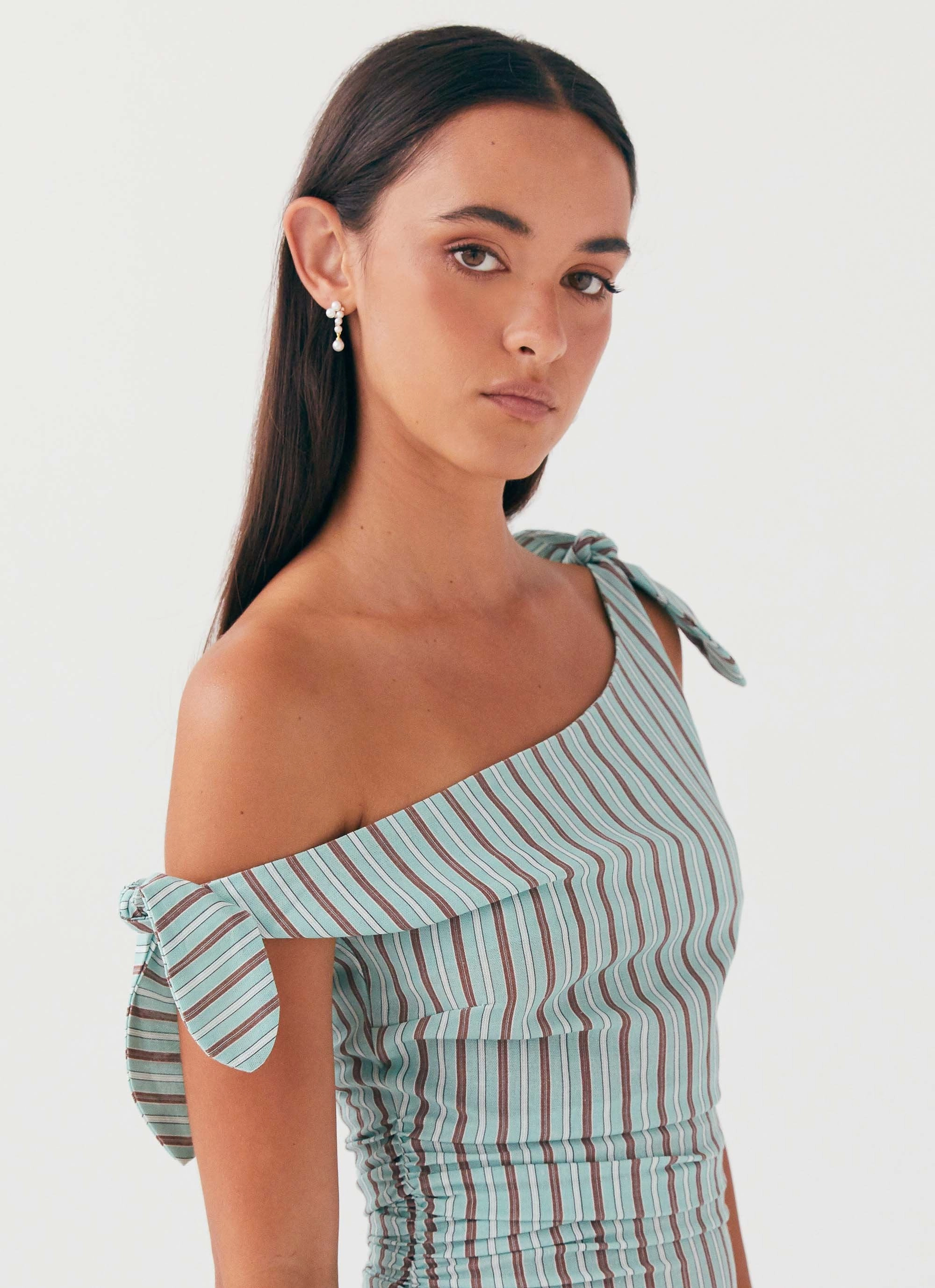 Amazonia Linen Mini Dress - Coastal Stripe flowy style Chic and Cozy Wear