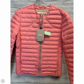 Reinforced Elbow Padding Houndstooth Print Coat Puffer & Quilted By Hunter In Pink, Size: S