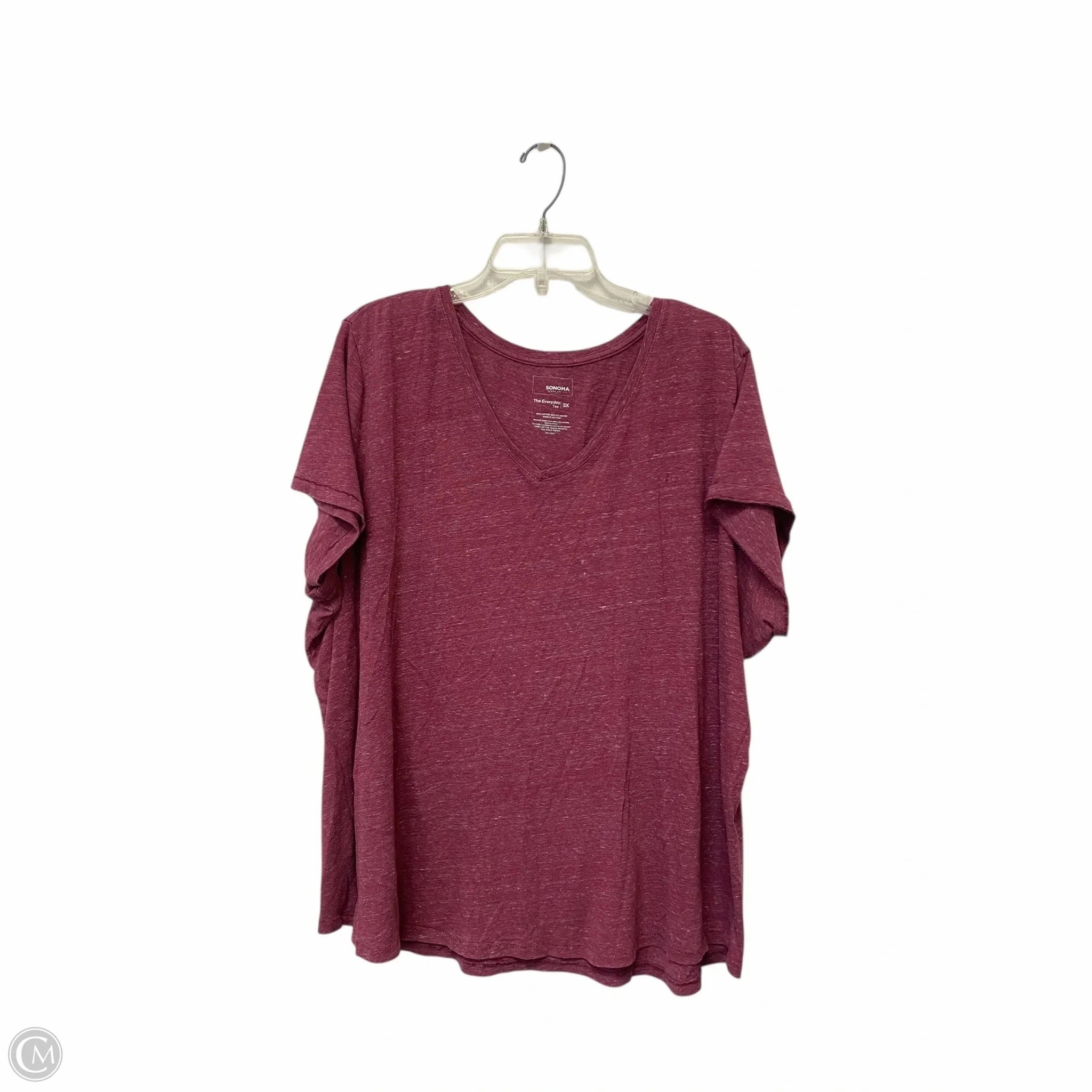 Versatile Wardrobe Piece teenagers' Top Short Sleeve Basic By Sonoma In Purple, Size: 3x
