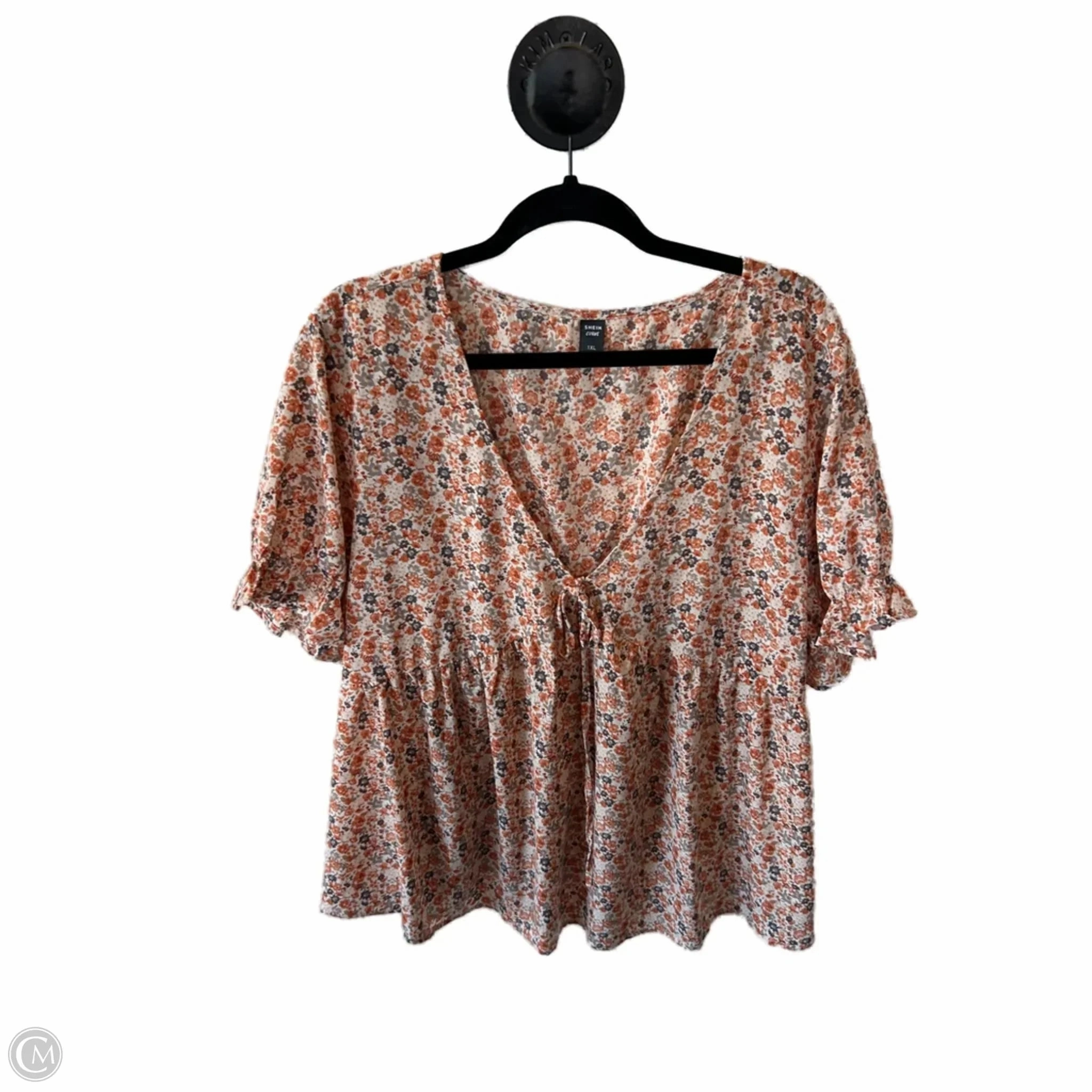 Top Short Sleeve By Shein In Blue & Orange, Size: 1x Easy Wear Option