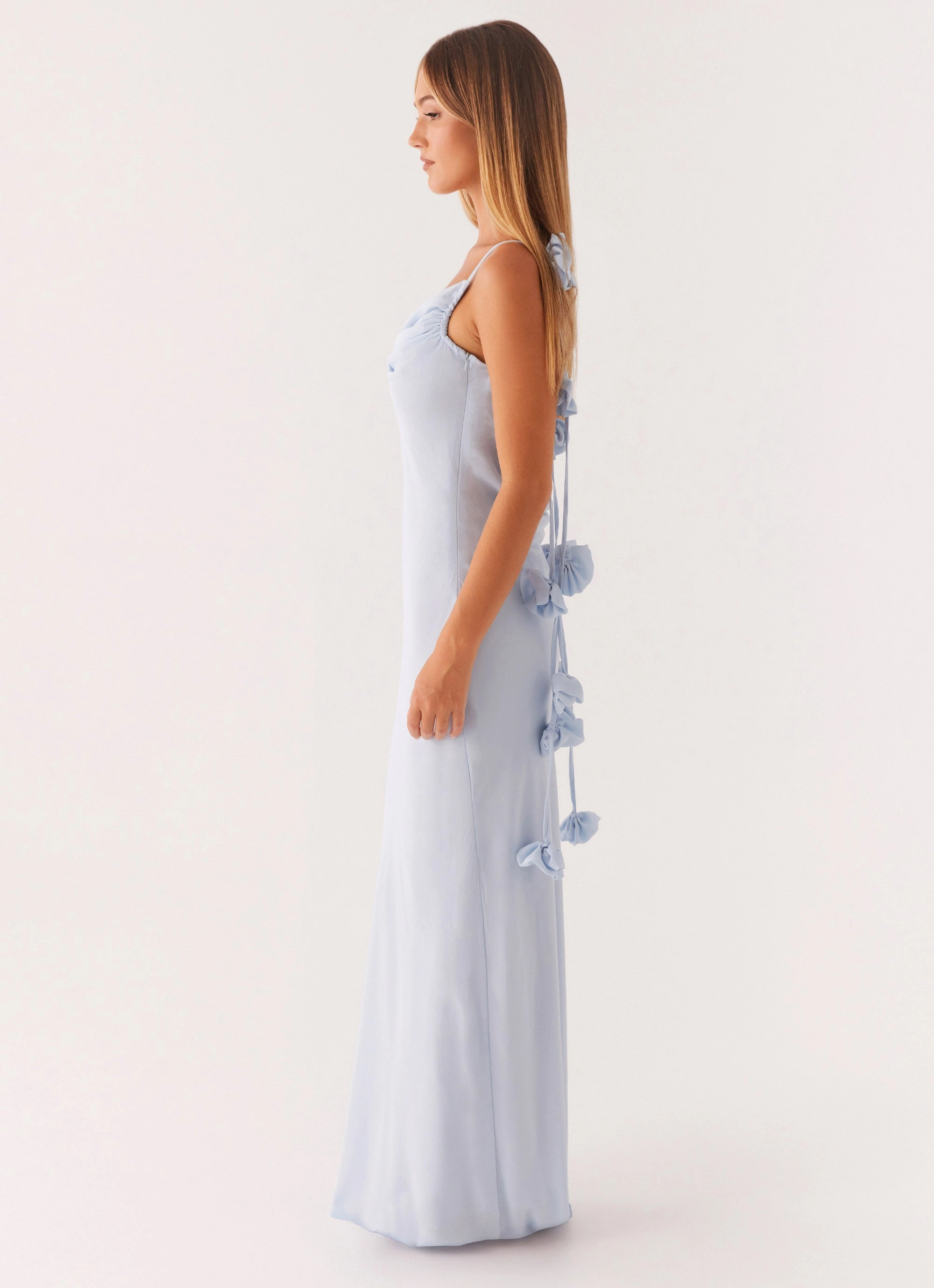 Simona Maxi Dress - Pastel Blue Chic Silhouette