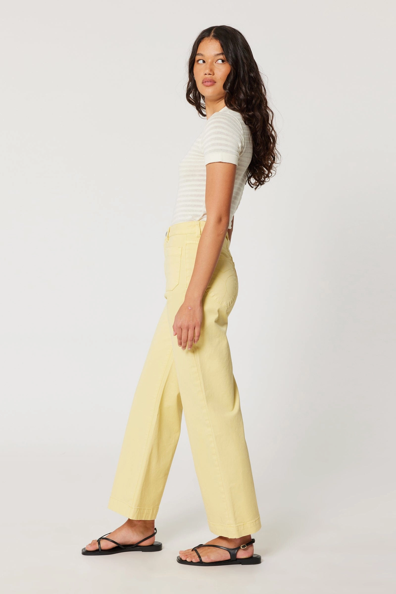 Sailor Limoncello Front Pocket Long Denim Jean Quick Dry Fabric Breathable Waistband