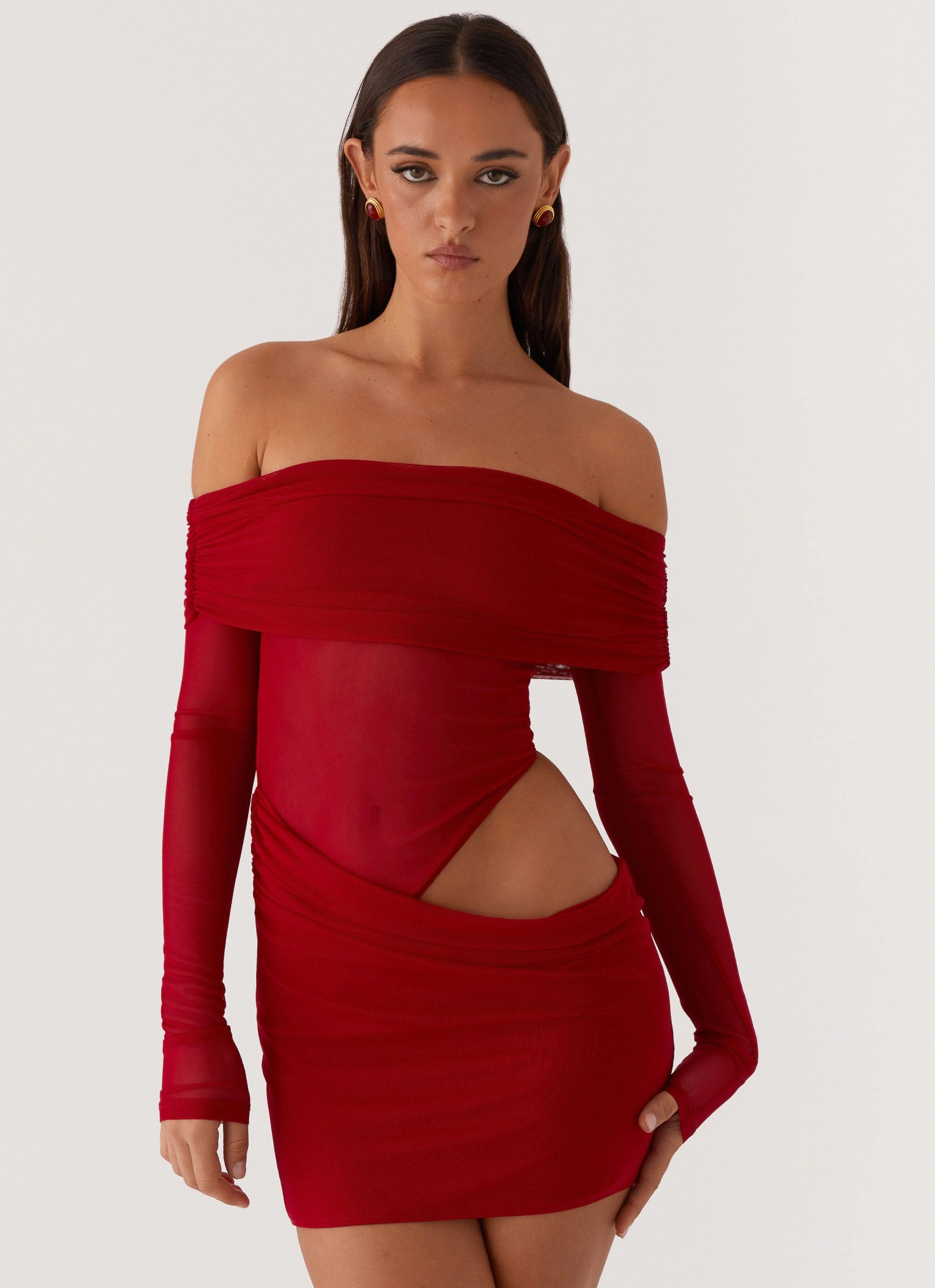 Sleek Flow Luxe Look No Doubt Mini Dress - Red