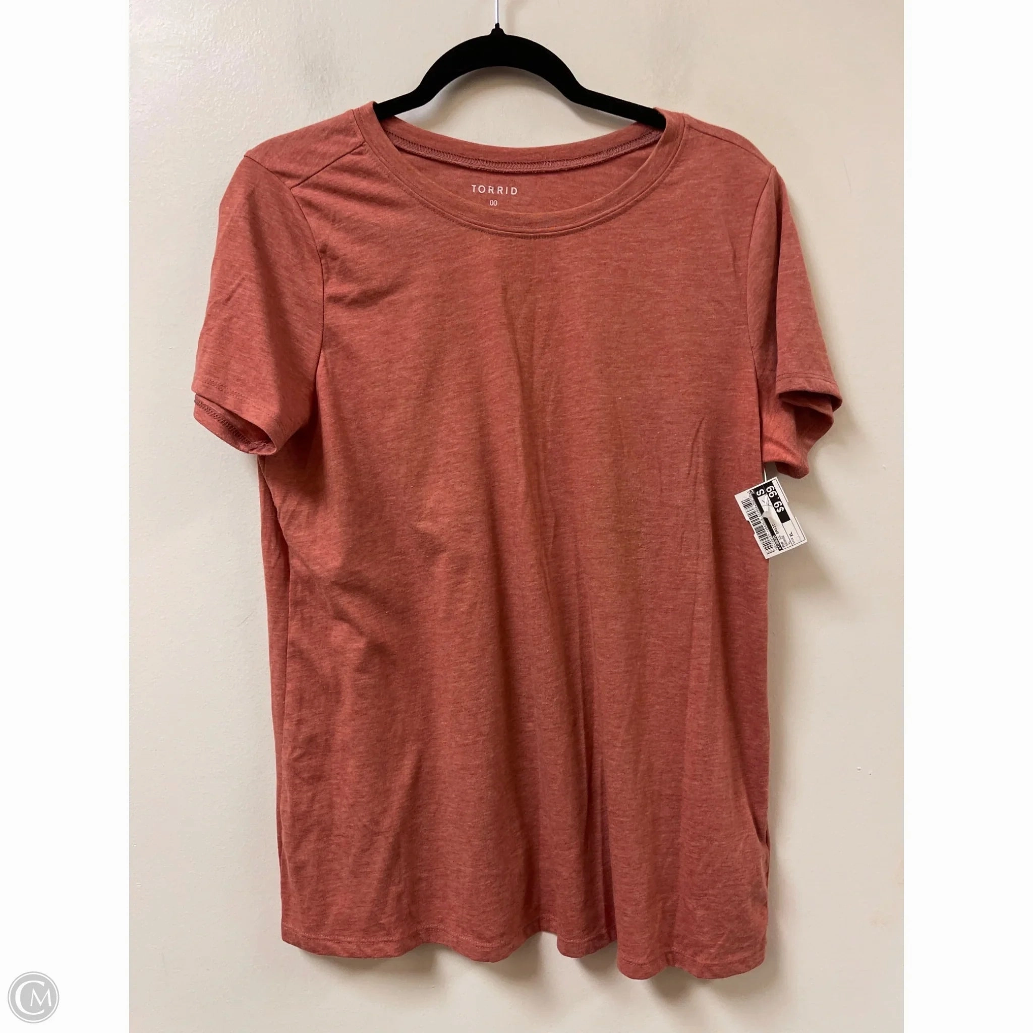 Roomy Design All Day Wear Top Short Sleeve Basic By Torrid In Orange, Size: Xl