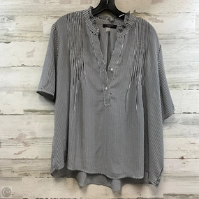 Relaxed Waistband Top Short Sleeve By T Tahari In Black & White, Size: 2x