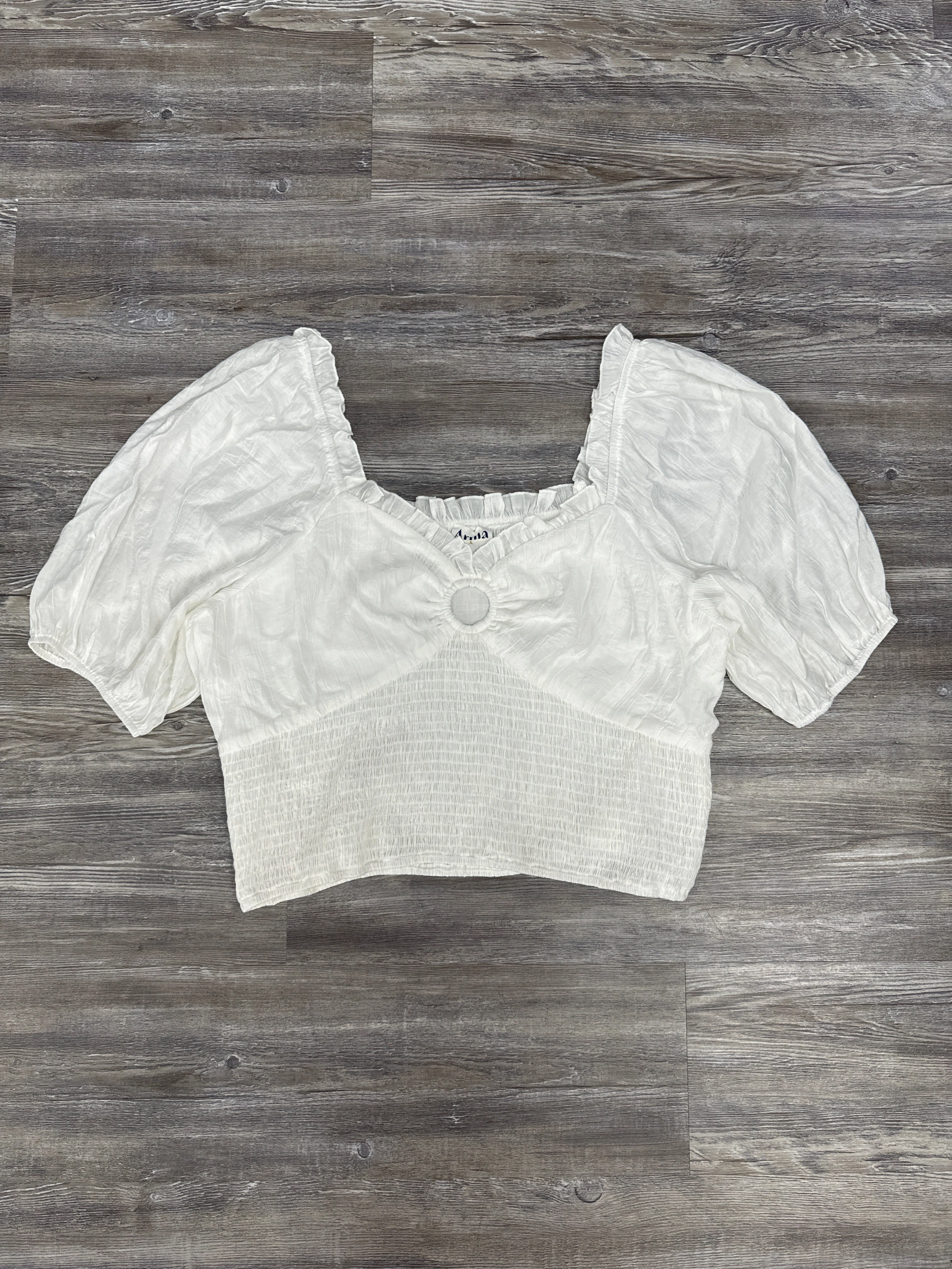 White Top Short Sleeve Cmb, Size 1x Elastic waist Light Style