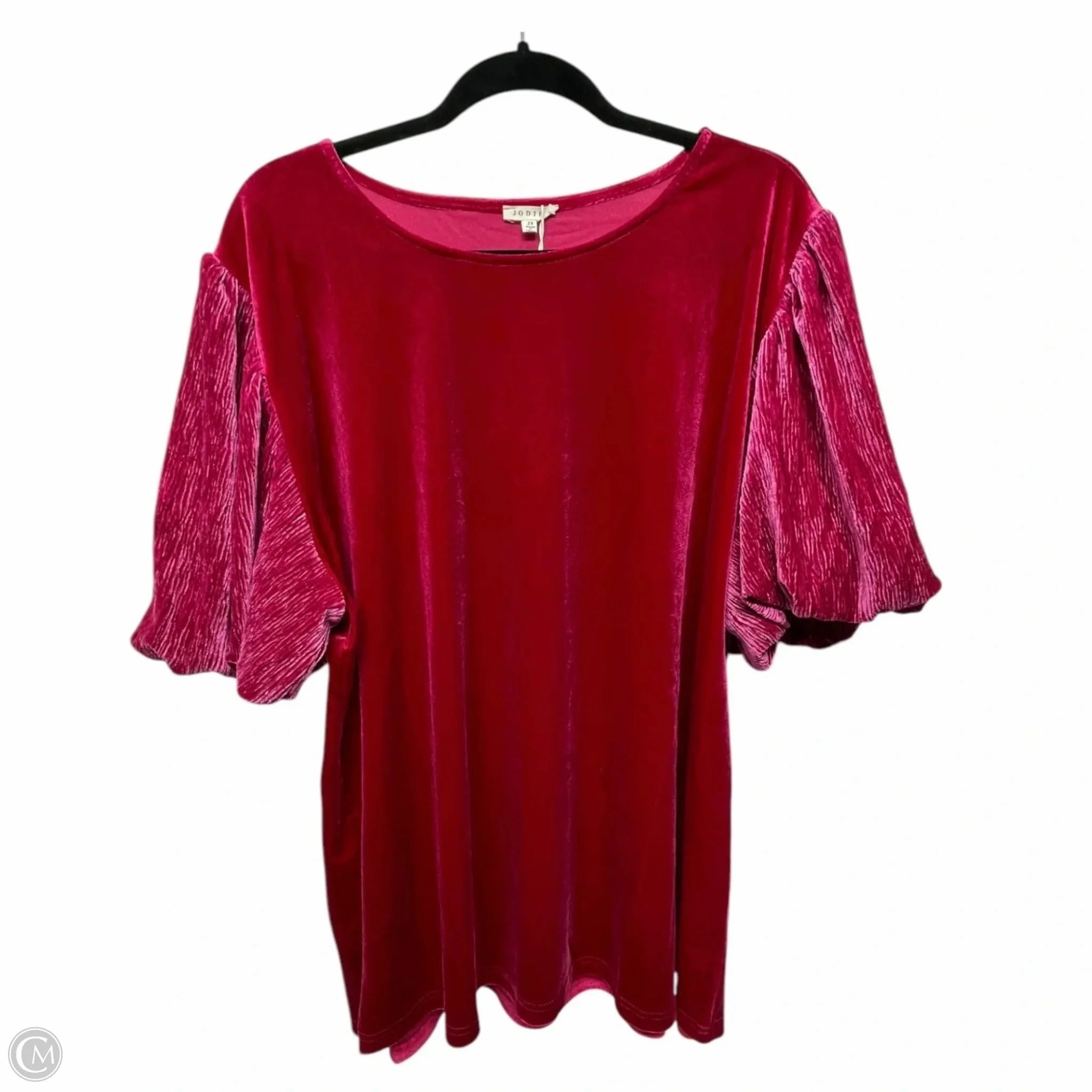 Lightweight Material Top Short Sleeve By Jodifl In Pink, Size: 2x