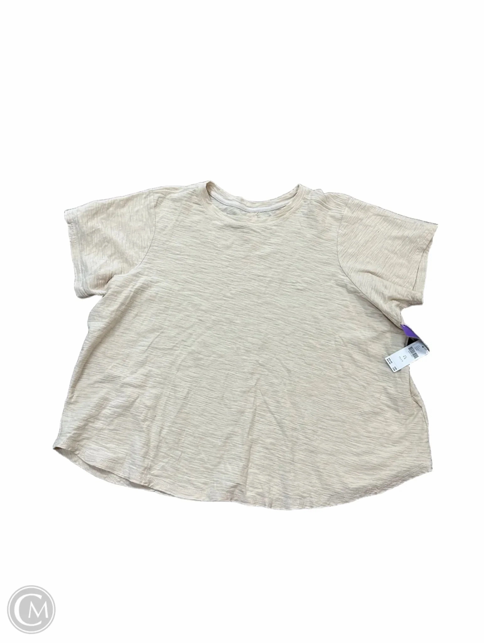 Top Short Sleeve By Pilcro In Cream, Size: 1x Cozy Wear Layered Hem Design