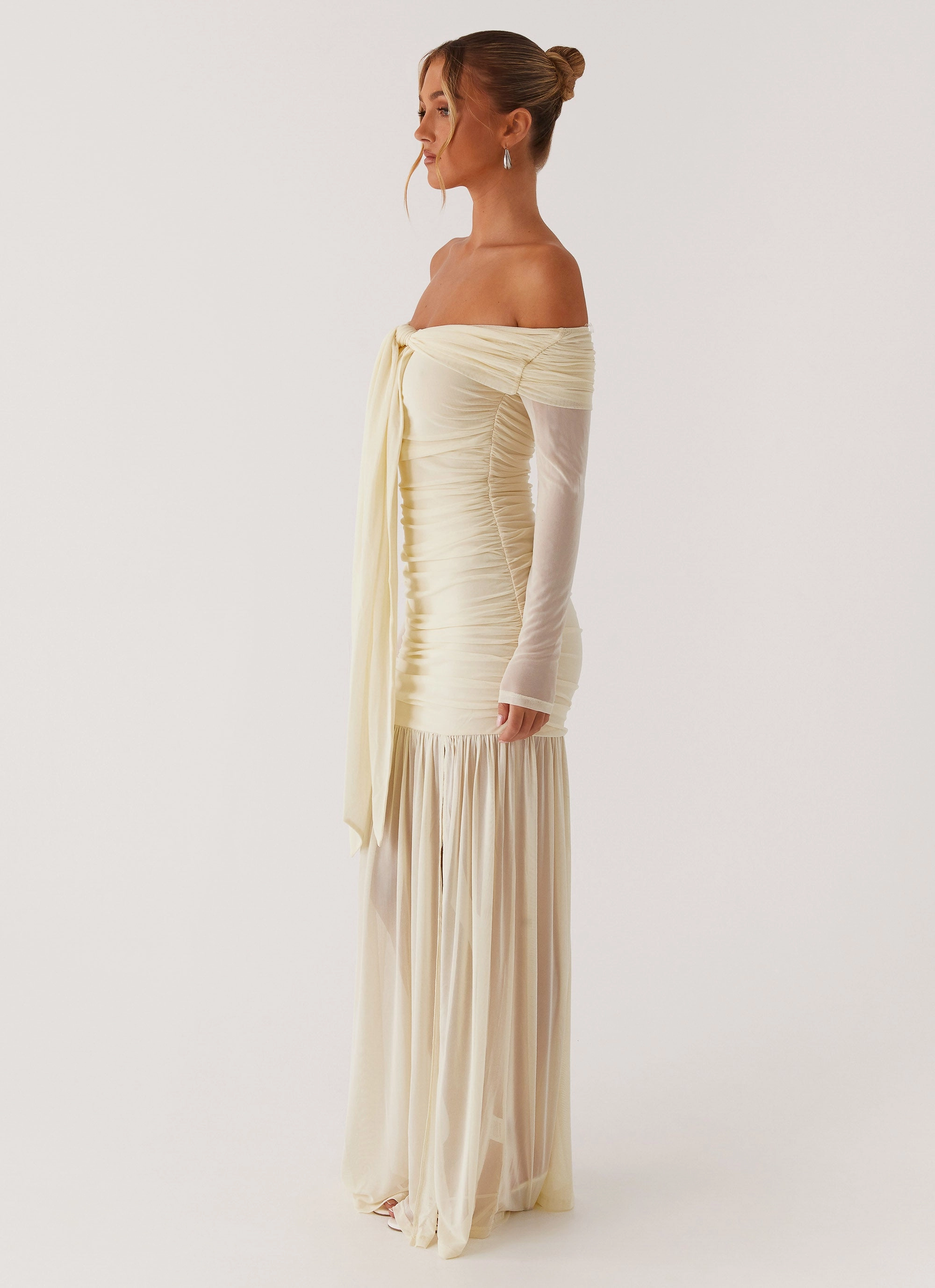 Ginny Maxi Dress - Yellow Sheer Panel