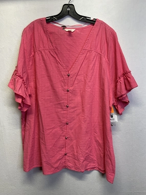 Basic Layering Active Layering Top Ss By Terra & Sky In Pink, Size:2X