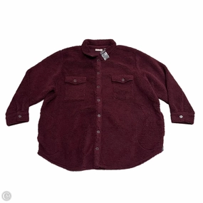 Convertible 2 In 1 Function NonBulkyLayering Coat Faux Fur & Sherpa By Belle By Kim Gravel In Maroon, Size: 3x
