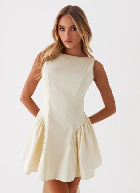 Invited Mini Dress - Ivory soft elegance