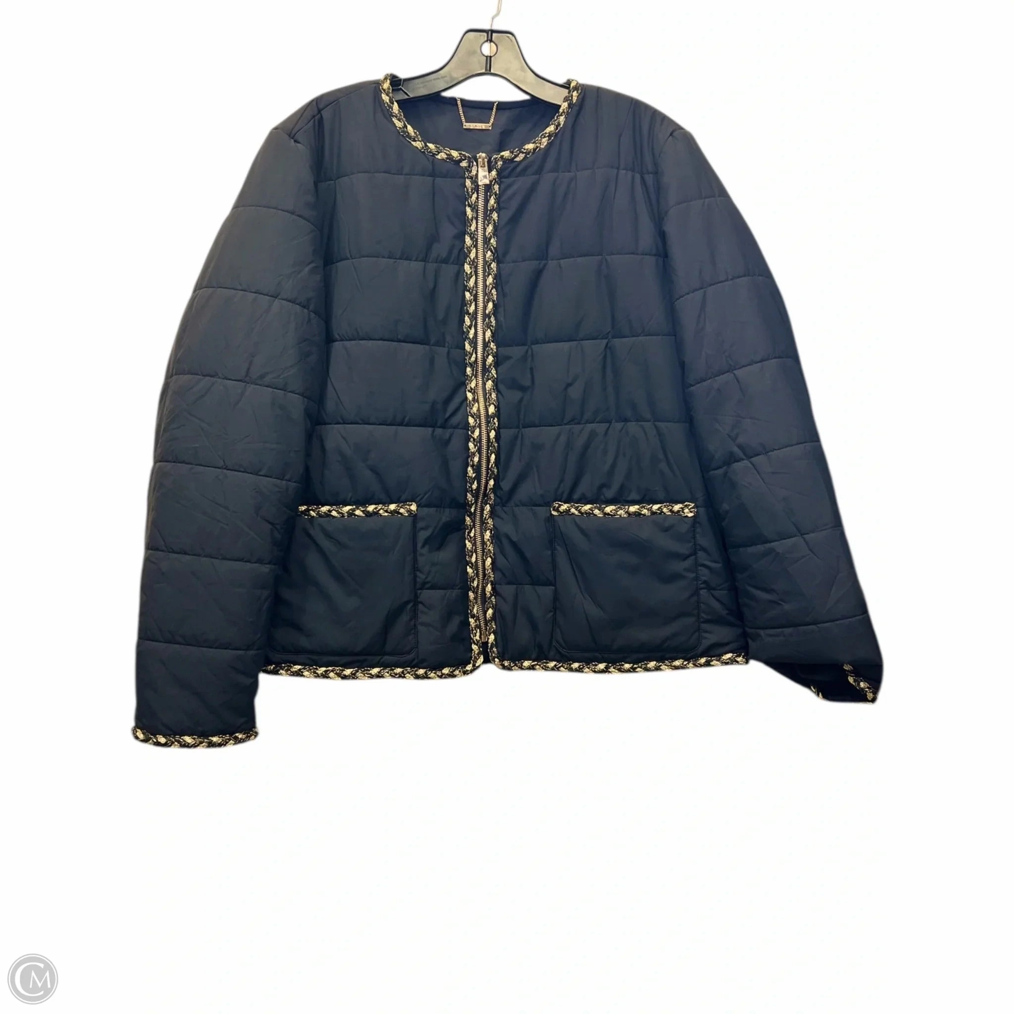 Jacket Puffer & Quilted By Chicos In Black, Size: L Casual Fit Silhouette Waterproof Technology