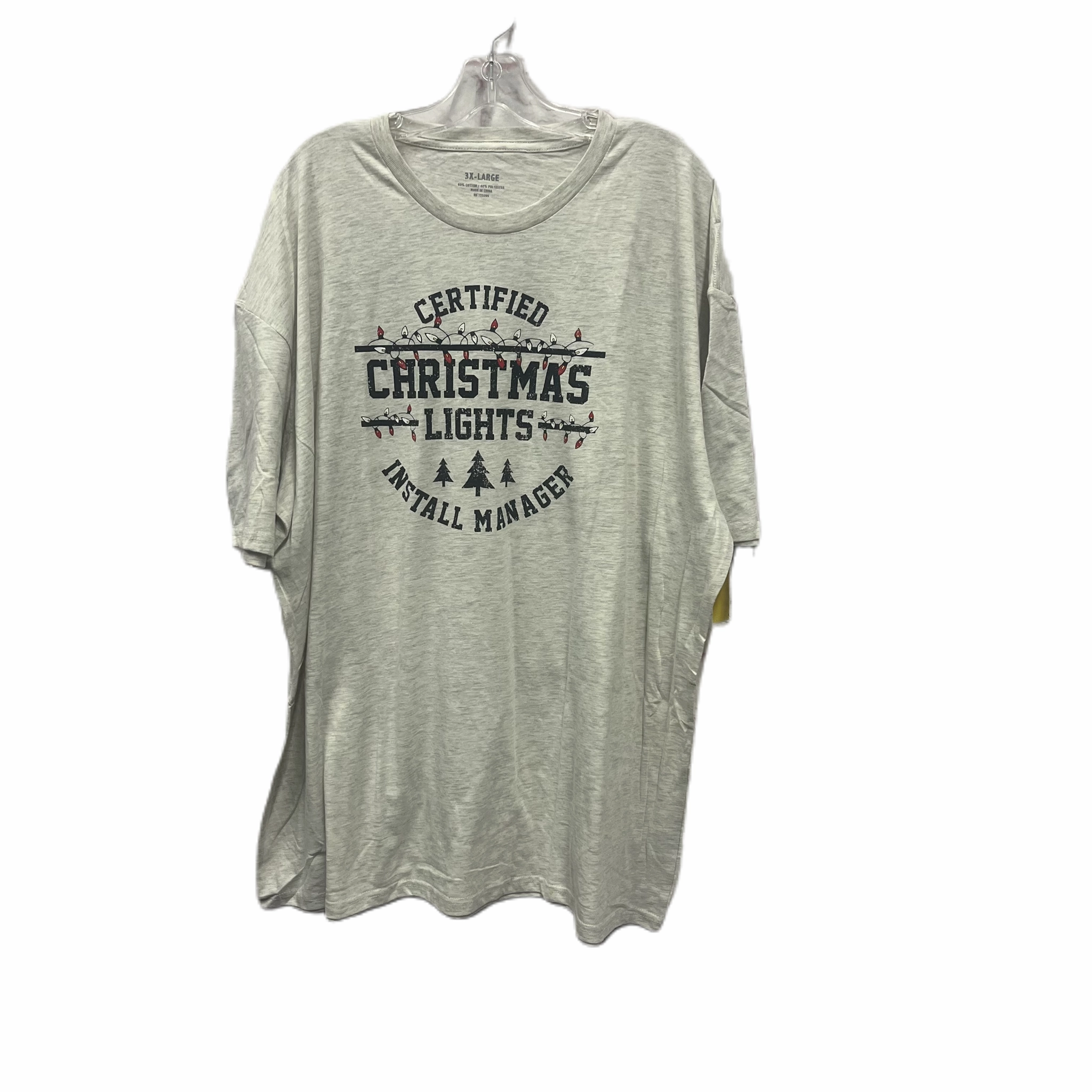 Ribbed Neckline Cool Weather Wear Top Short Sleeve Basic In Multi-colored, Size: 3x