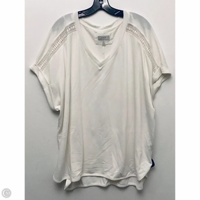Reinforced Collar Top Short Sleeve By Cupio In White, Size: 3x
