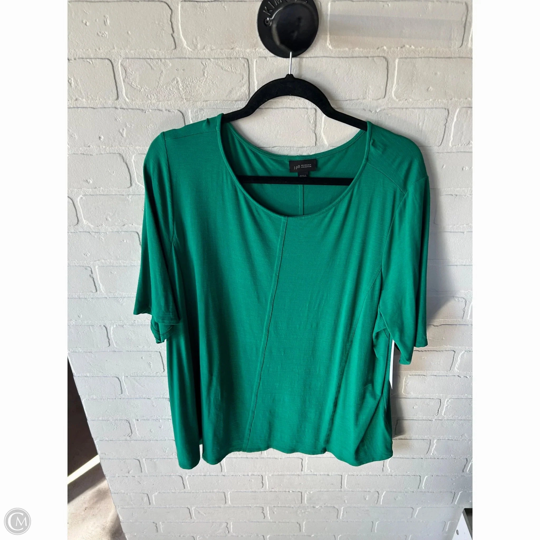 Top Short Sleeve By J. Jill In Green, Size: 2x Functional Wearable Cozy Wearable