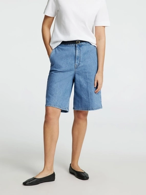 Breathable Weekend Warrior Travel Outfit SLF Evelyn Bermuda Denim Shorts