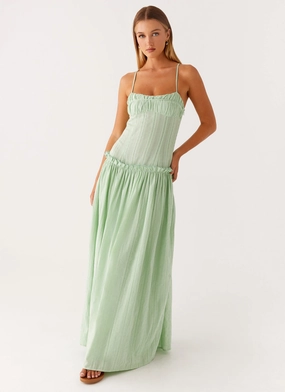 Daywear Mood Bright Bloom Jacinda Drop Waist Maxi Dress - Sage