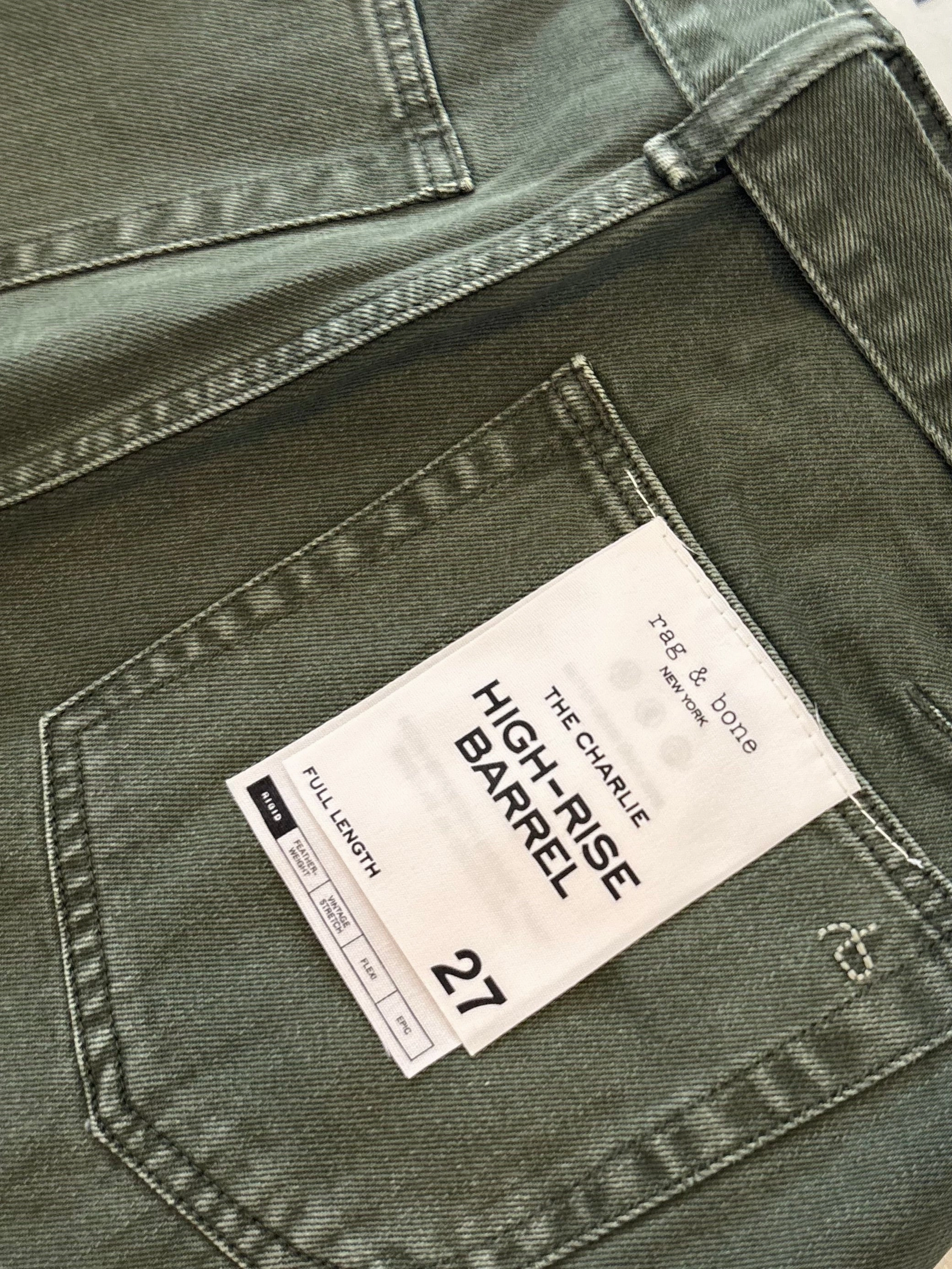 Comfortable Cut Rag & Bone Charlie Barrel W Belt in Dark Olive