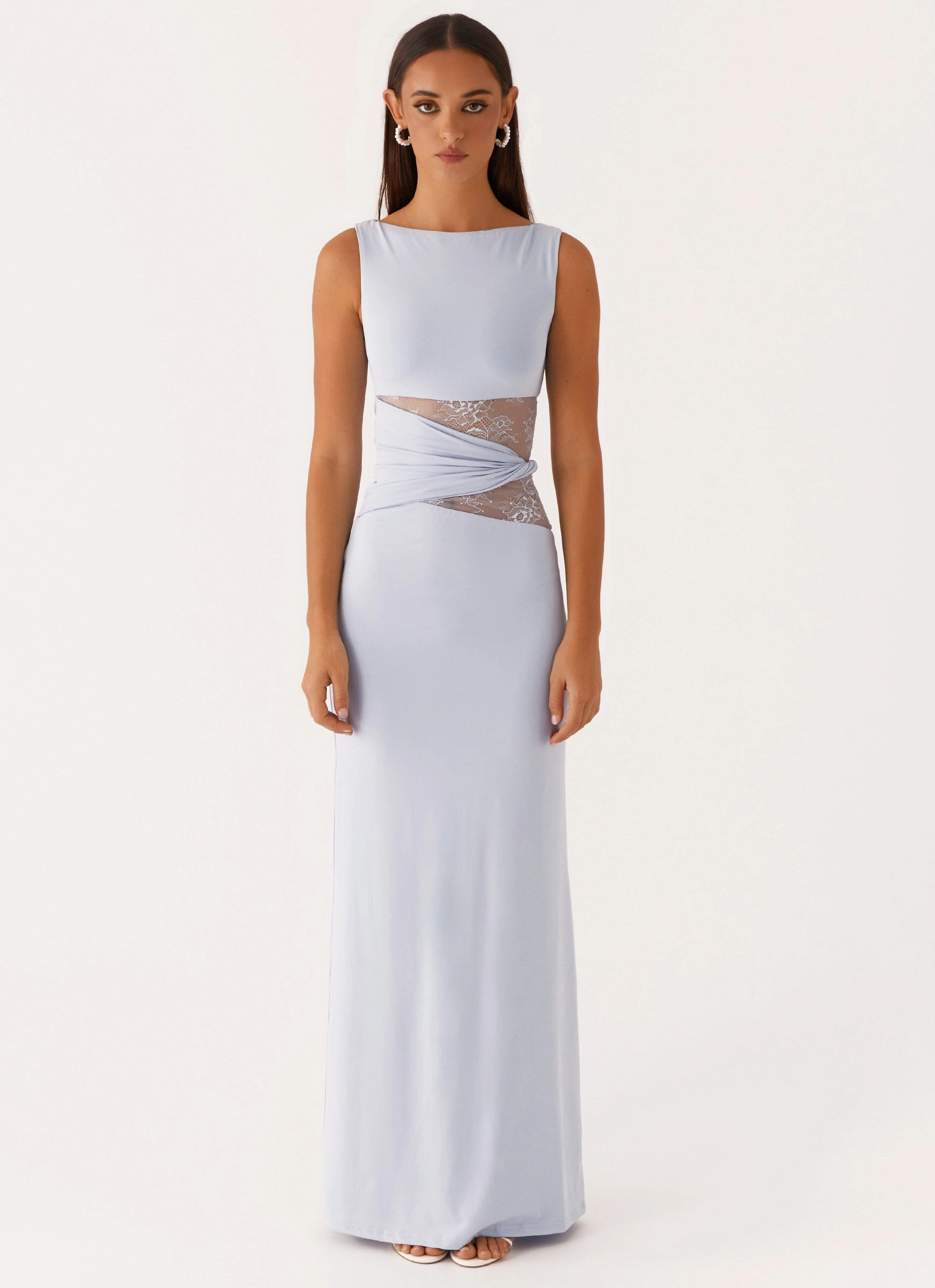 Karma Maxi Dress - Blue Crisp Silhouette Magnetic-Closure