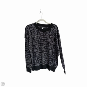Sport Flex Wear Quick Comfort Wear Sweater Designer By Karl Lagerfeld In Black & Silver, Size: Xl