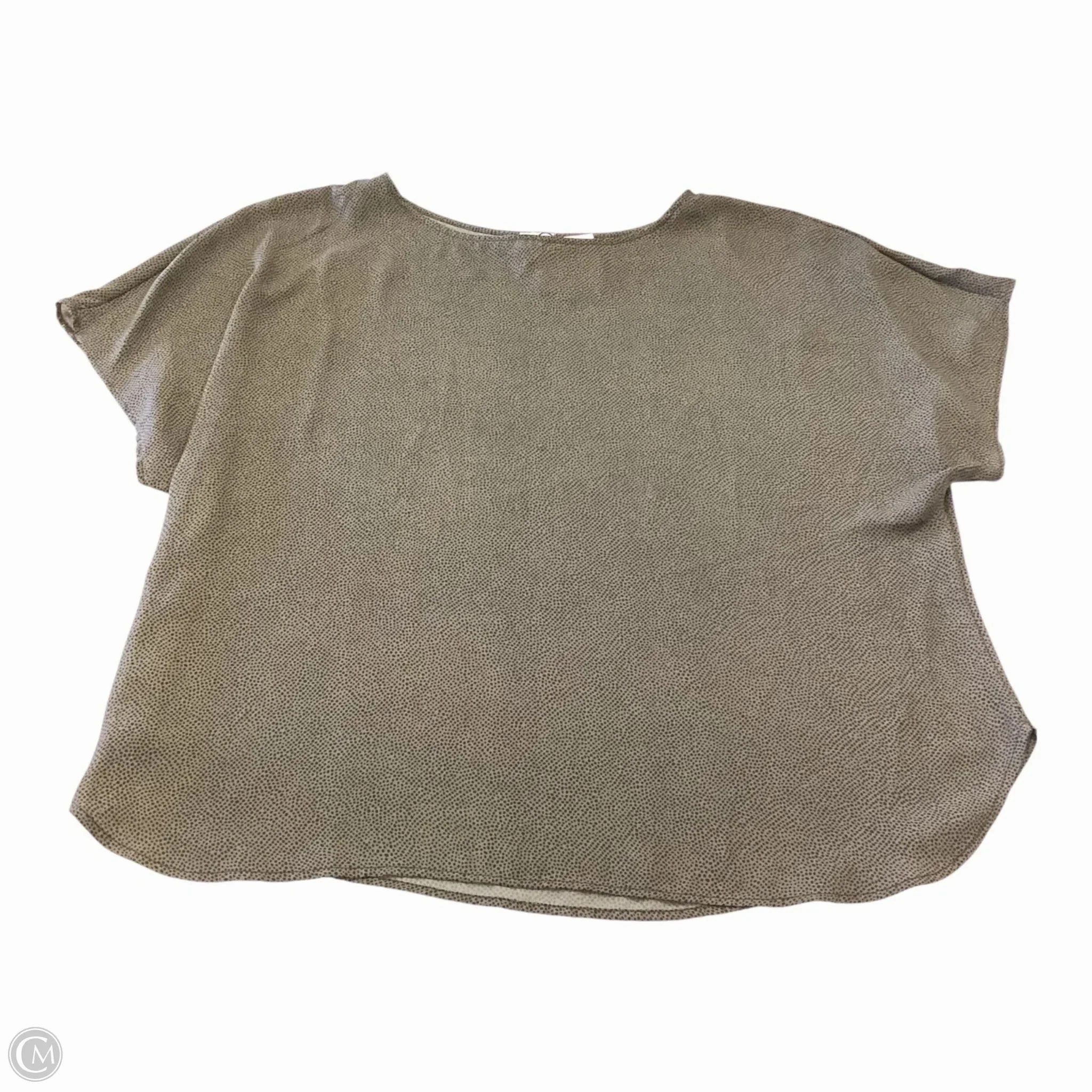 Comfy Casual Wear UVProtectionFinish Top Short Sleeve By Anne Klein In Black & Green, Size: 2x