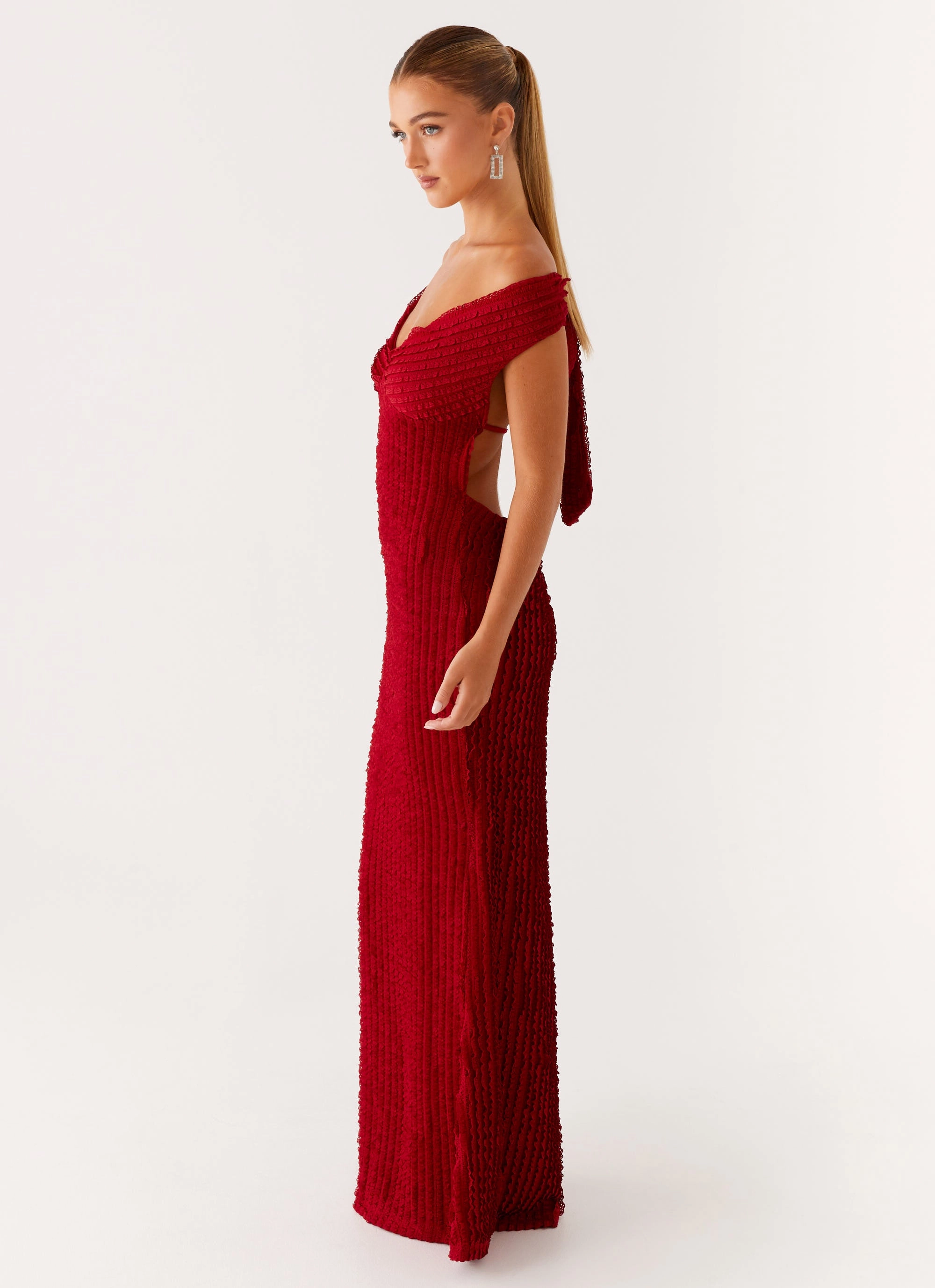Movement Friendly Slender Look Chantelle Maxi Dress - Red