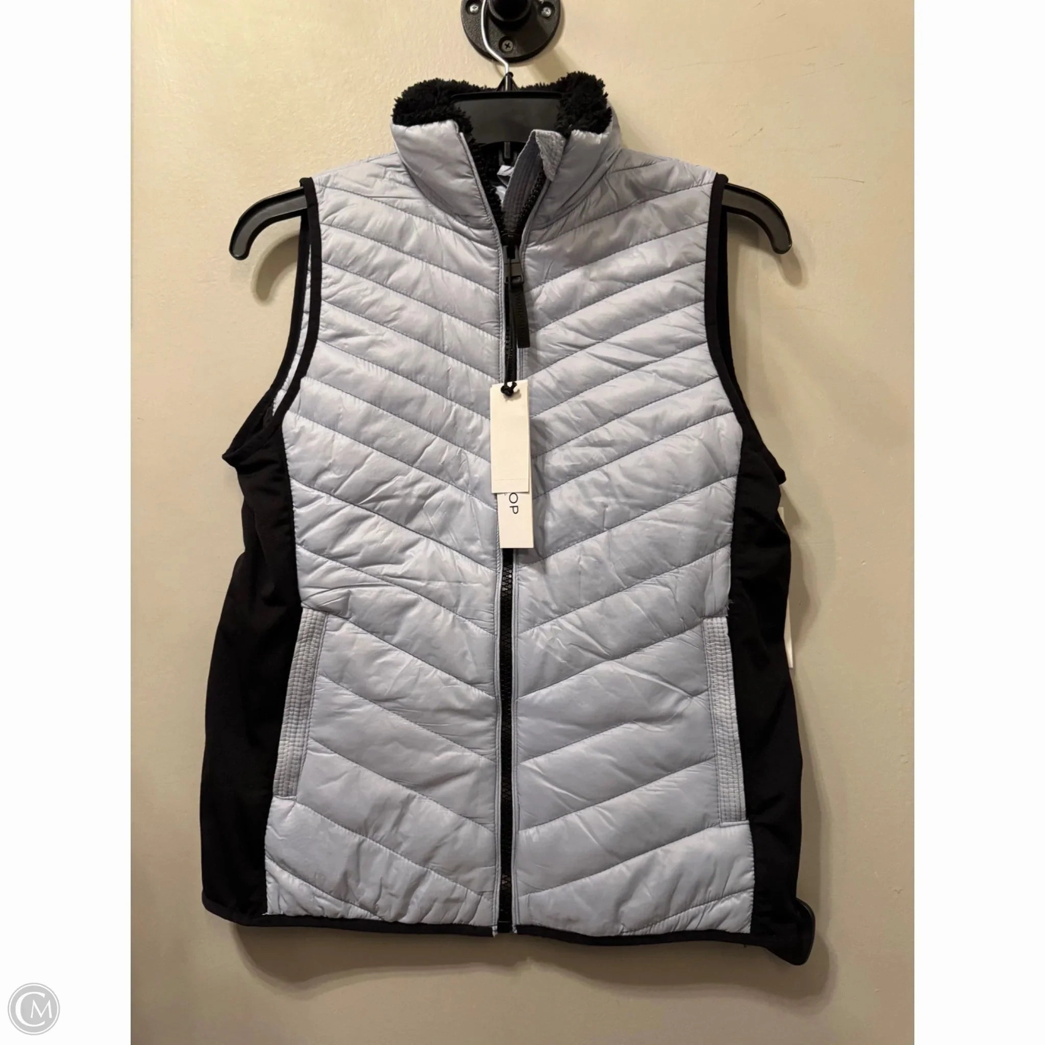 Vest Puffer & Quilted By Workshop In Black & Blue, Size: S Wrinkle resistant fabric Adaptive Tension Bands