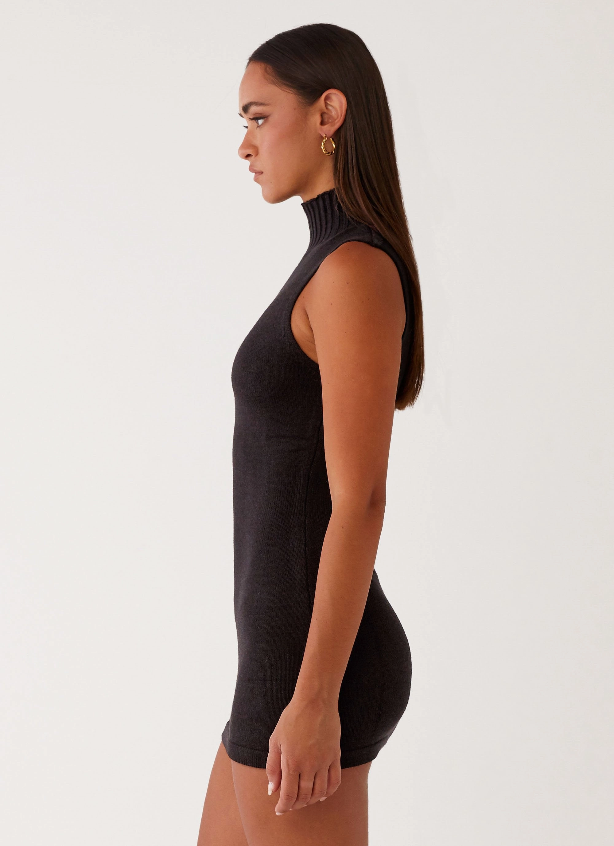 Cece Mini Dress - Black Subtle-Print