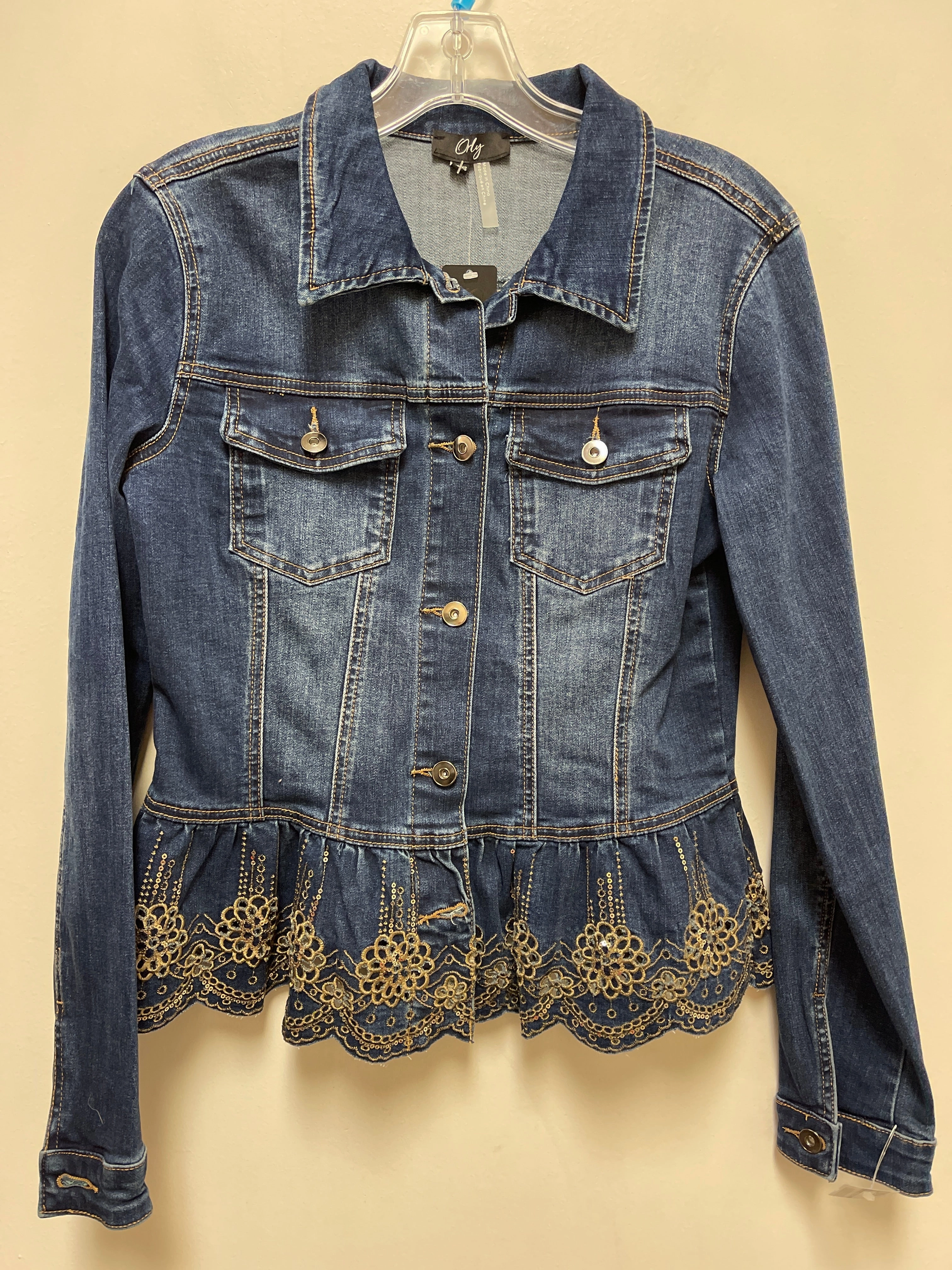 Jacket Denim By Clothes Mentor In Blue Denim, Size: Xs Soft Comfort Design Poly Blend
